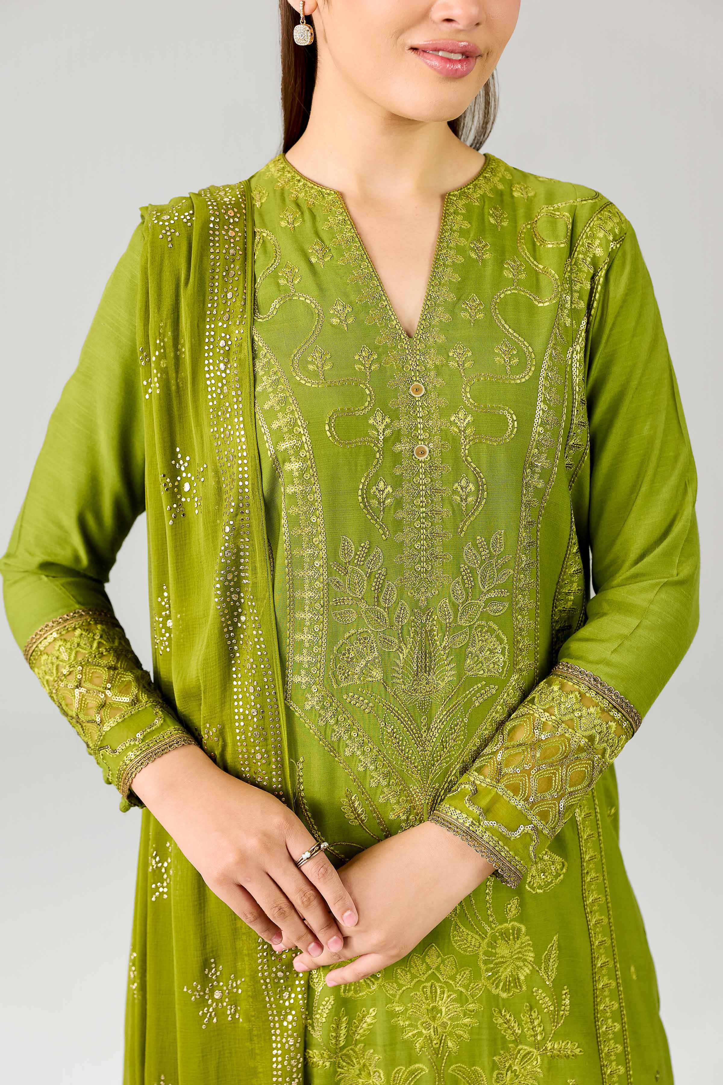 3 Piece - Embroidered Suit - PE26-599 - Image 7