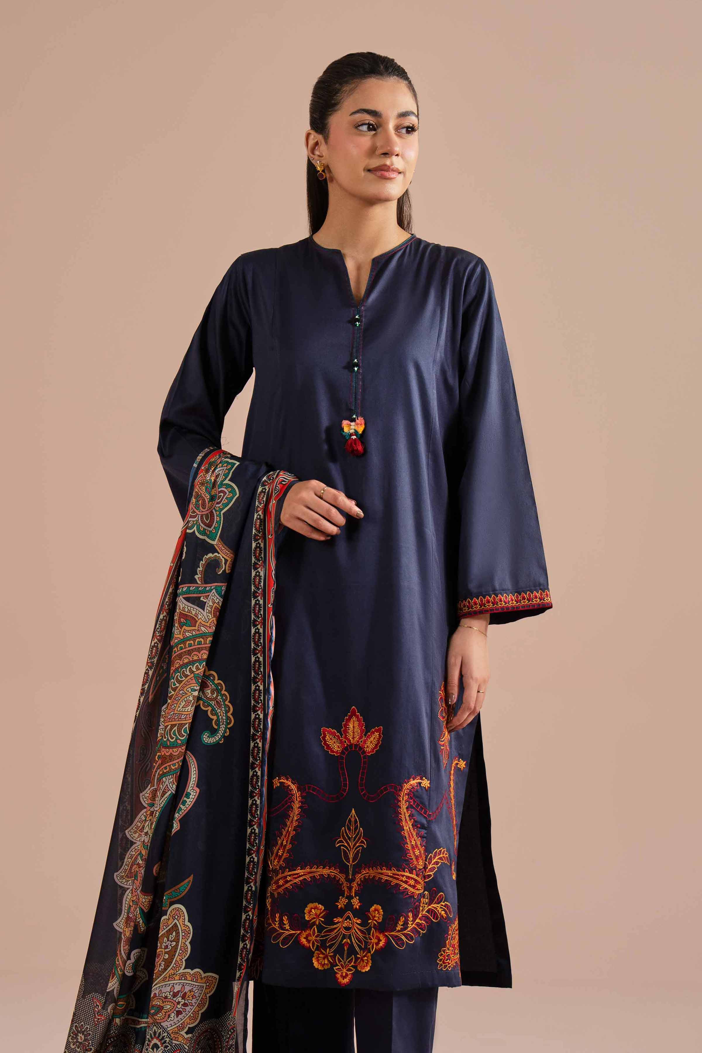 3 Piece - Embroidered Suit - PE26-65 - Image 6