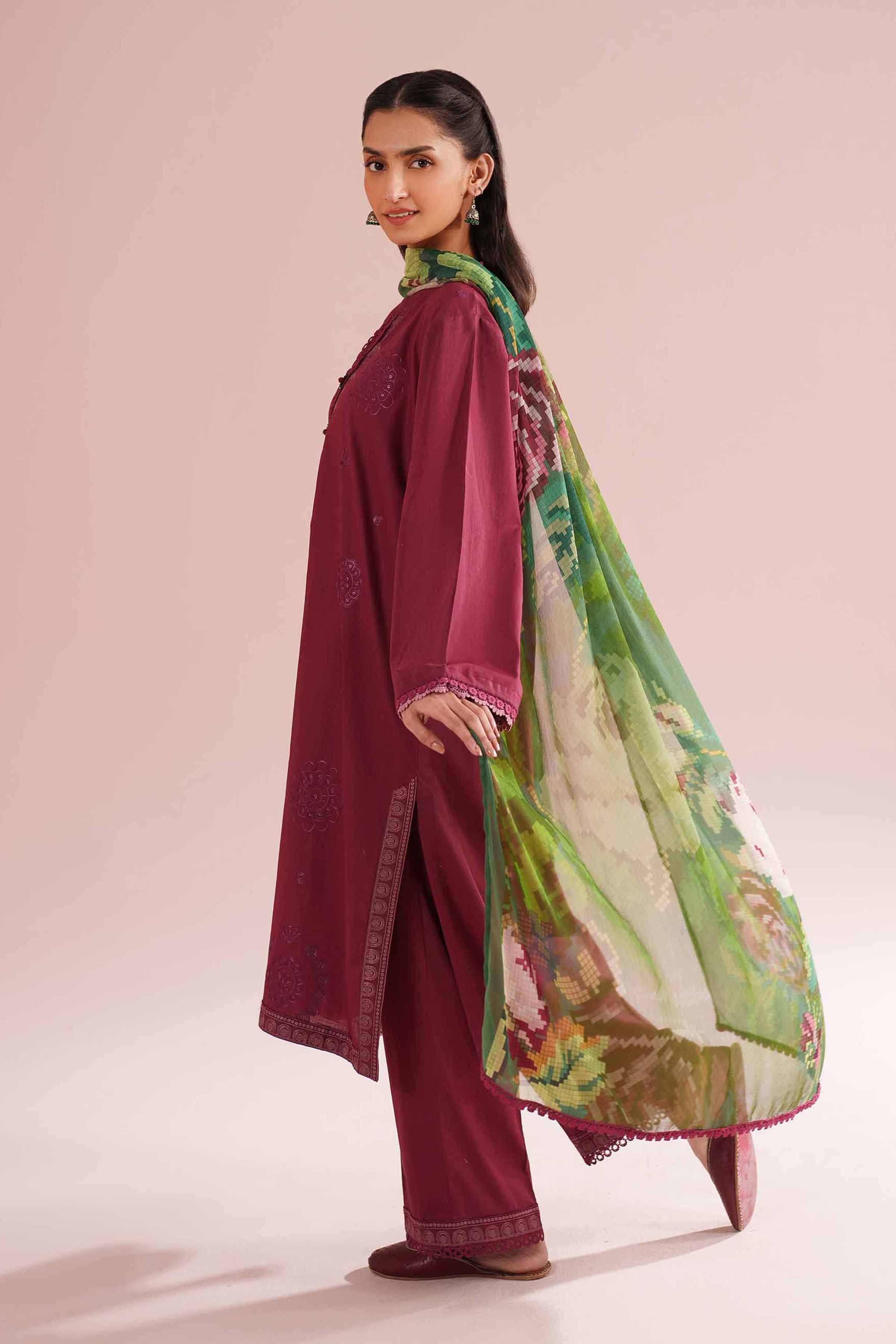 3 Piece - Embroidered Suit - PE26-66 - Image 3