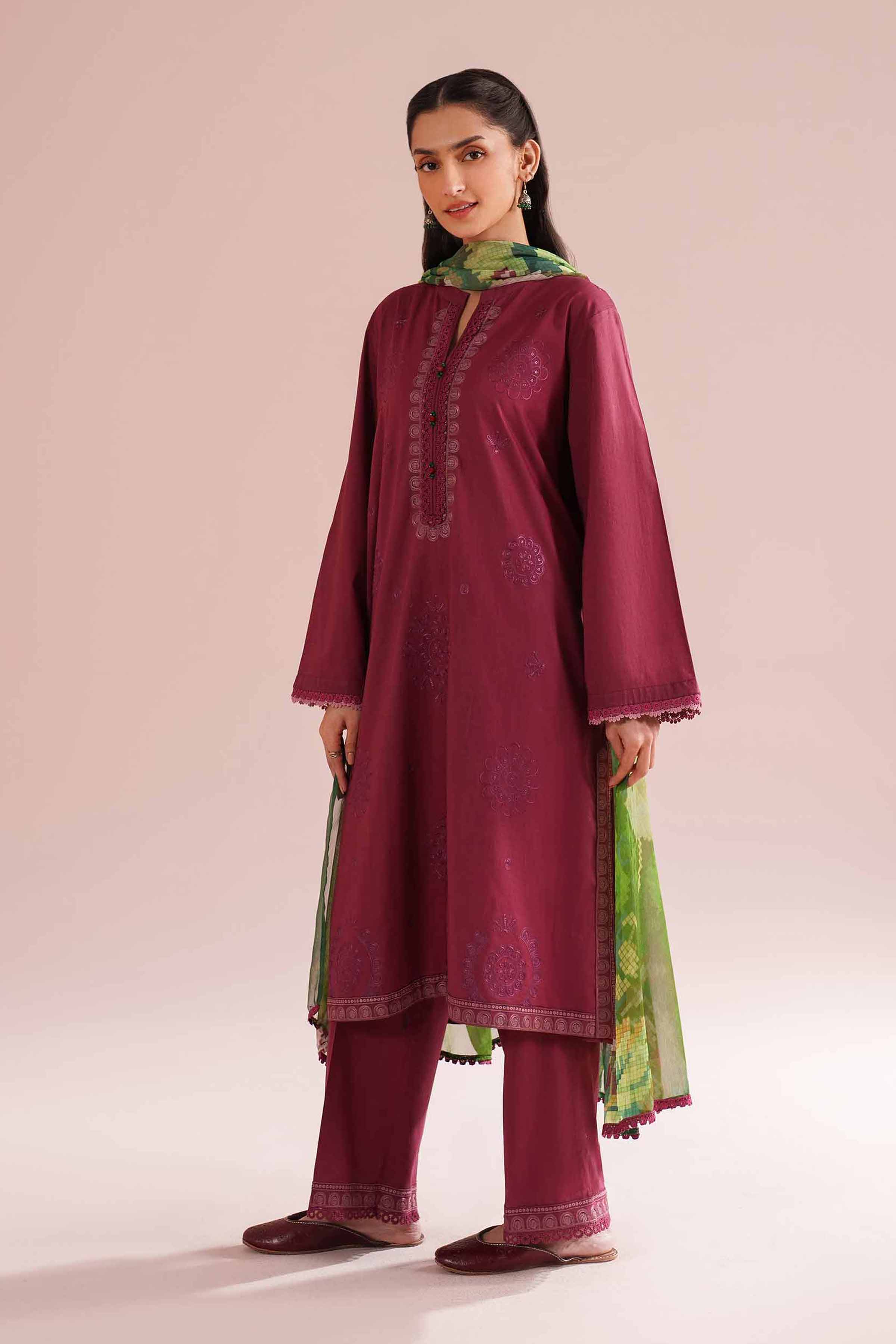 3 Piece - Embroidered Suit - PE26-66 - Image 5