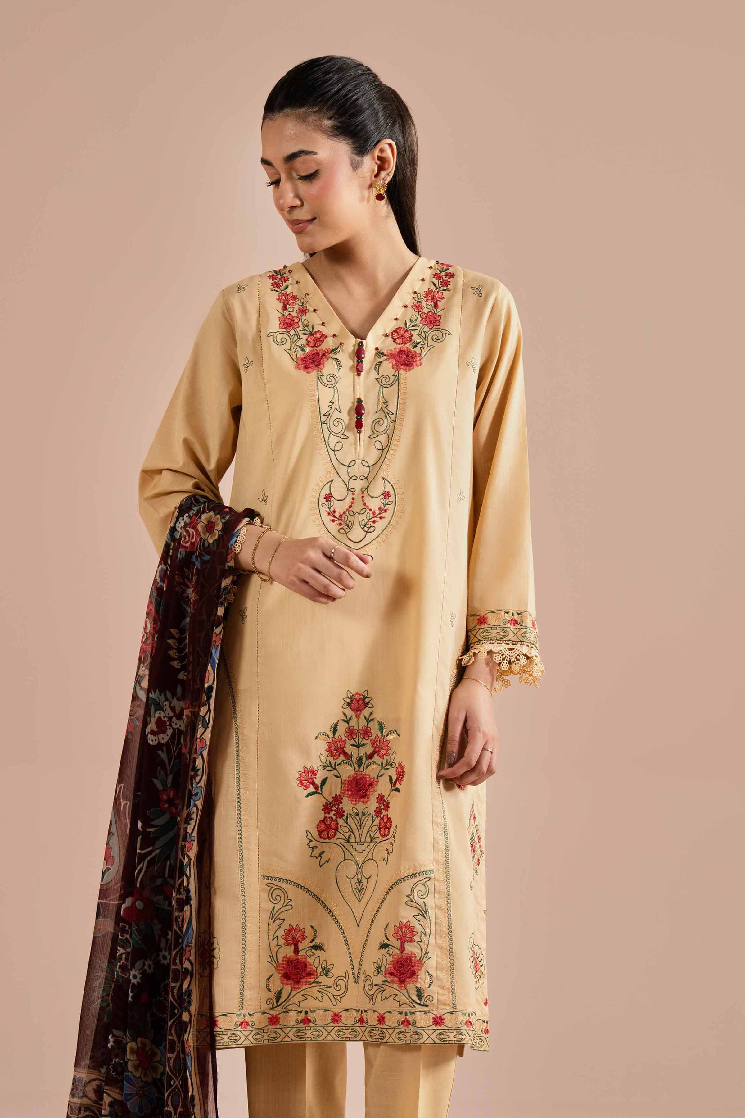 3 Piece - Embroidered Suit - PE26-67 - Image 6
