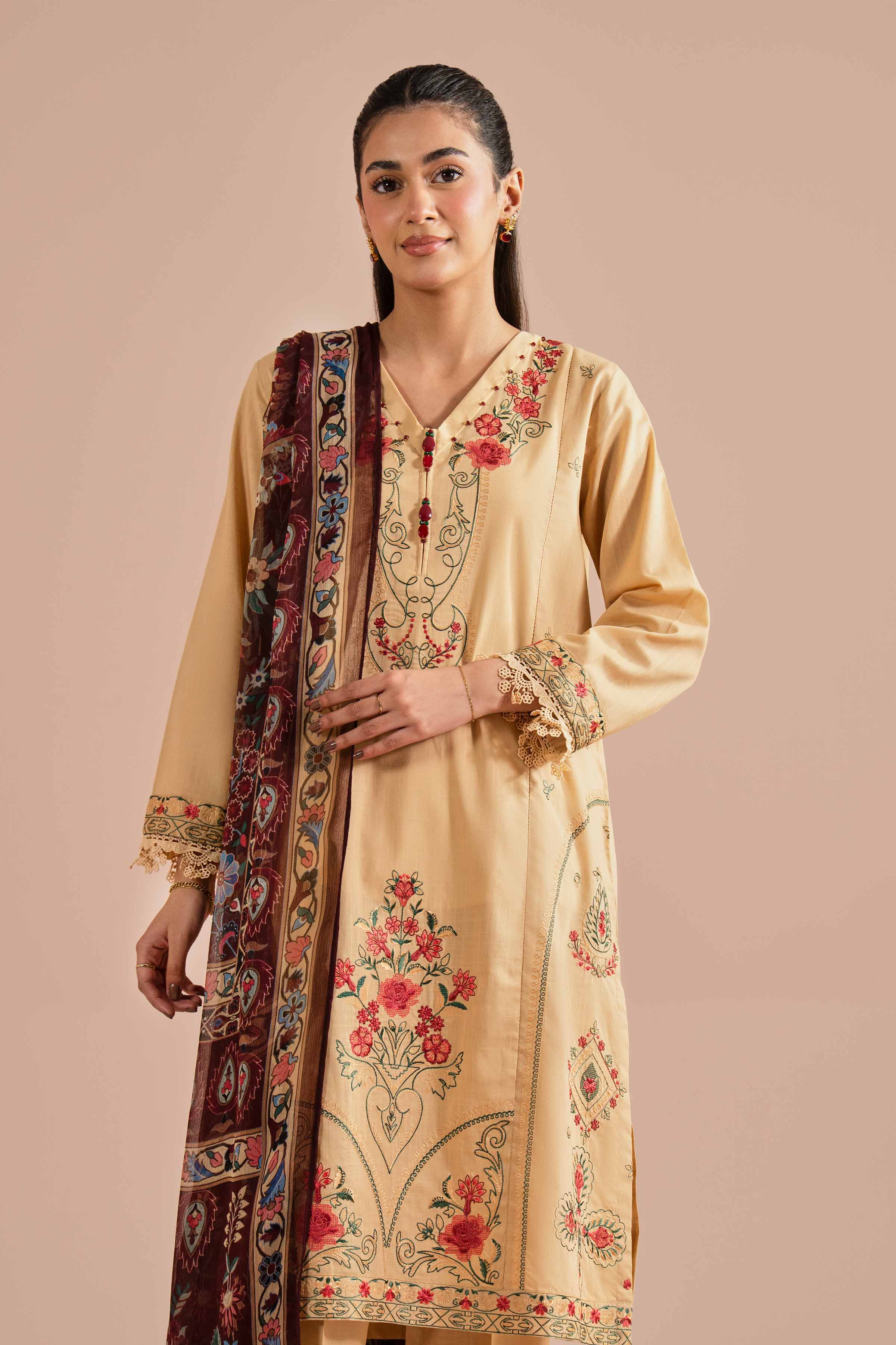 3 Piece - Embroidered Suit - PE26-67 - Image 7