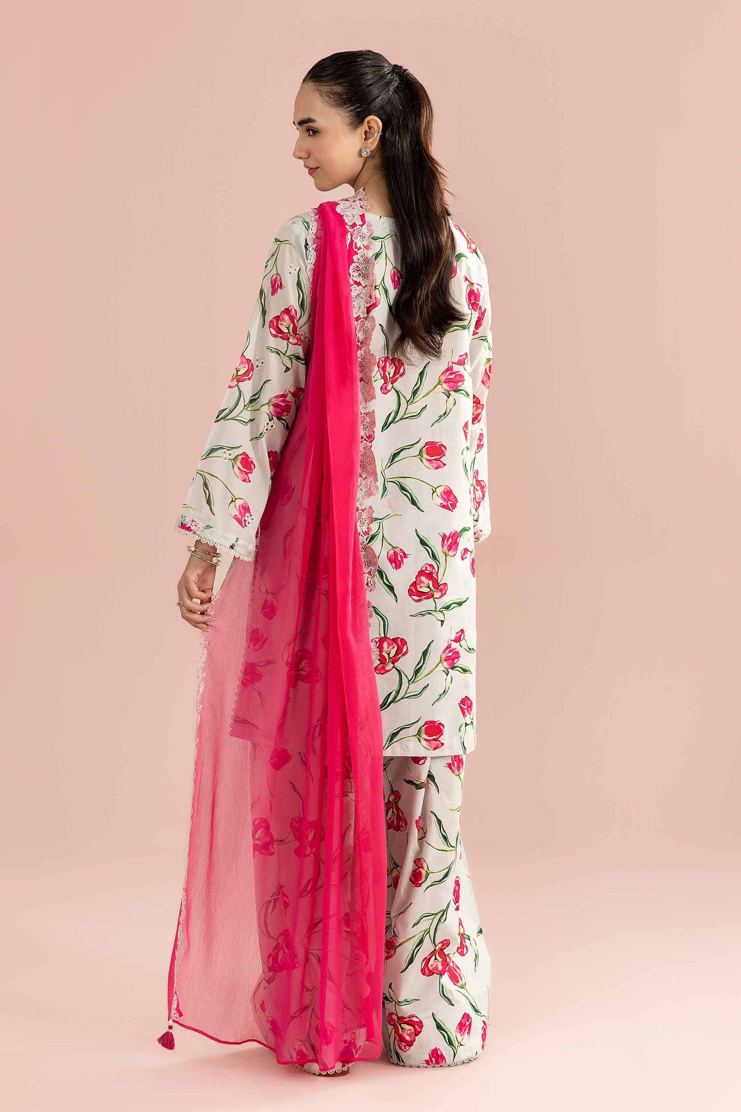 3 Piece - Printed Embroidered Suit - PE26-69 - Image 3