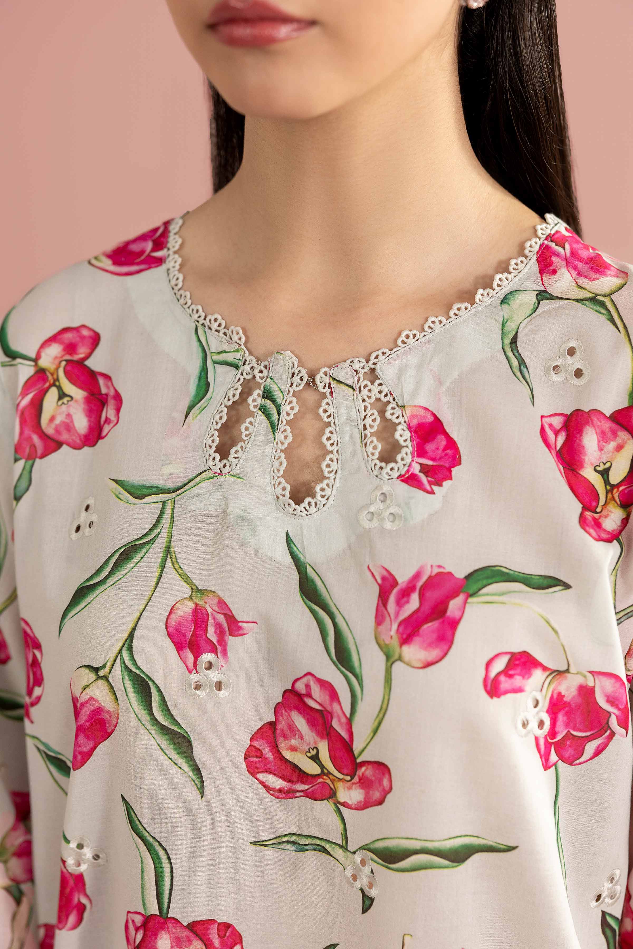 3 Piece - Printed Embroidered Suit - PE26-69 - Image 5
