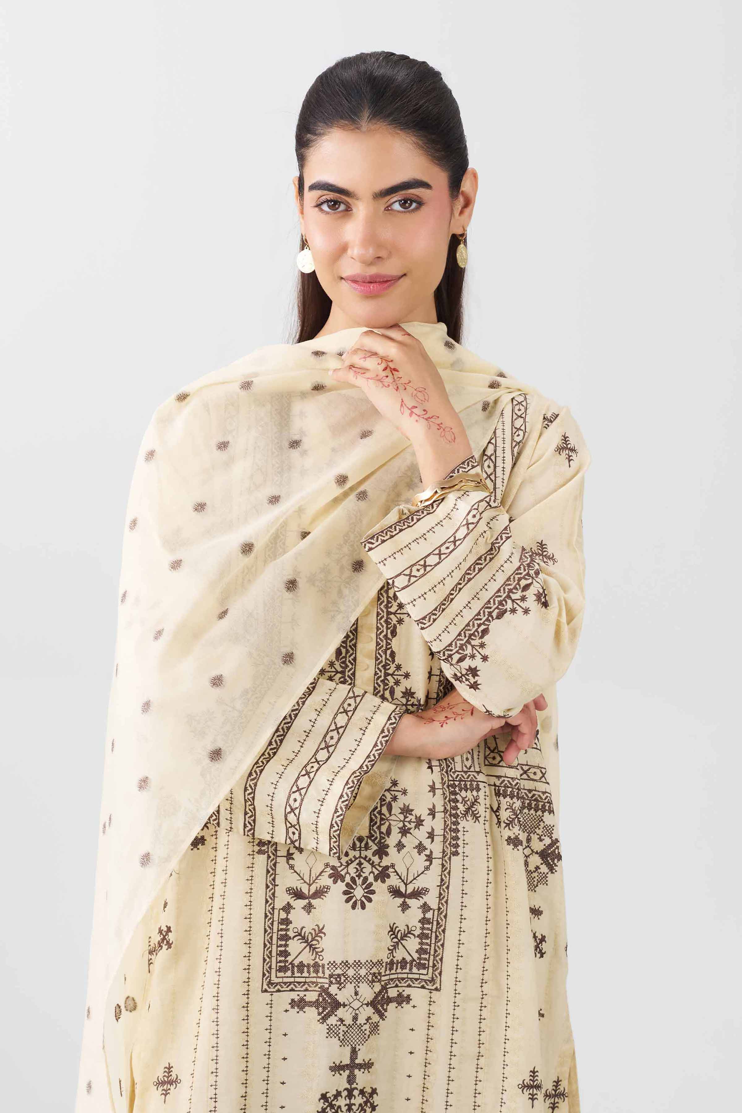 3 Piece - Embroidered Suit - PE26-71 - Image 2