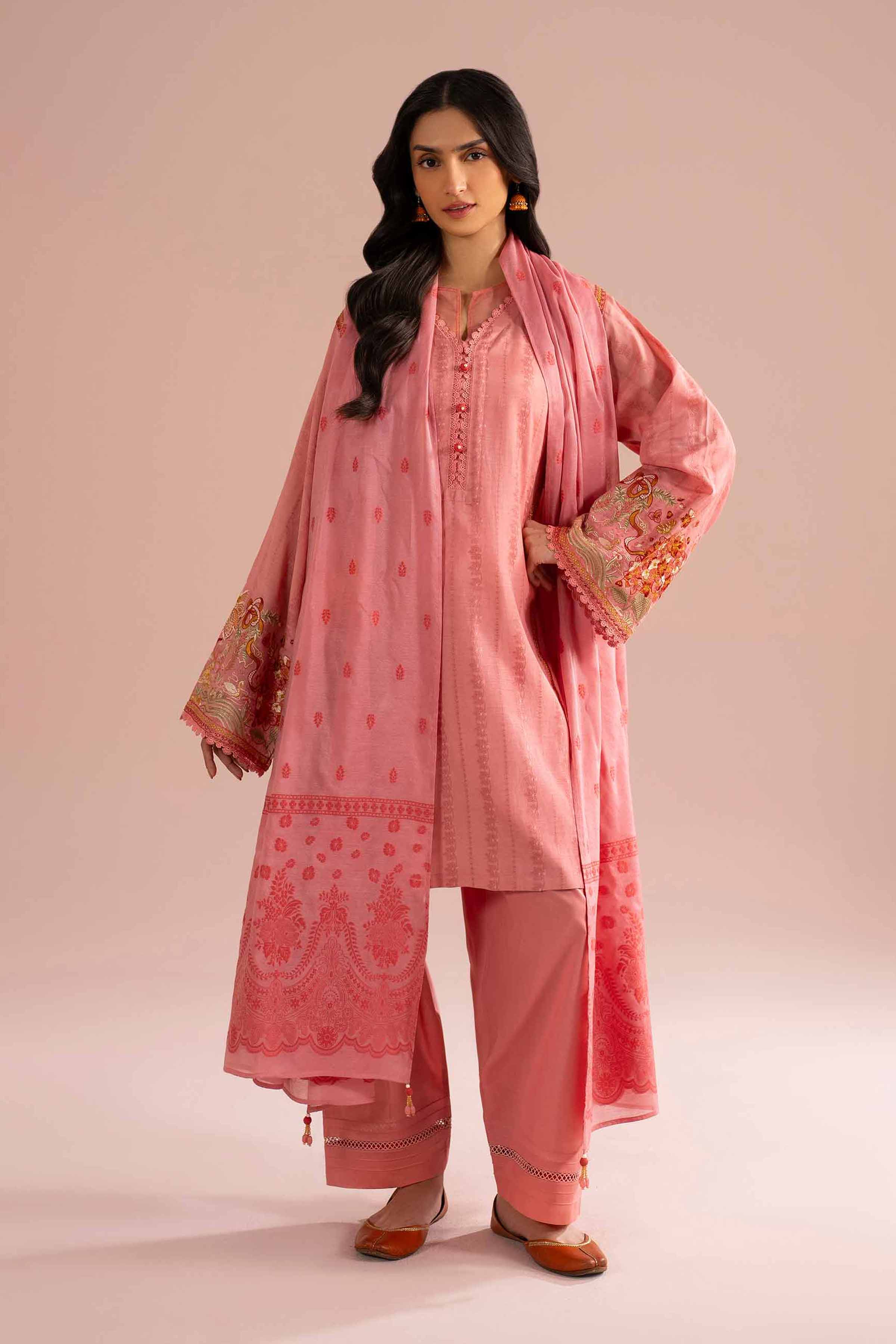 3 Piece - Embroidered Suit - PE26-73 - Image 3
