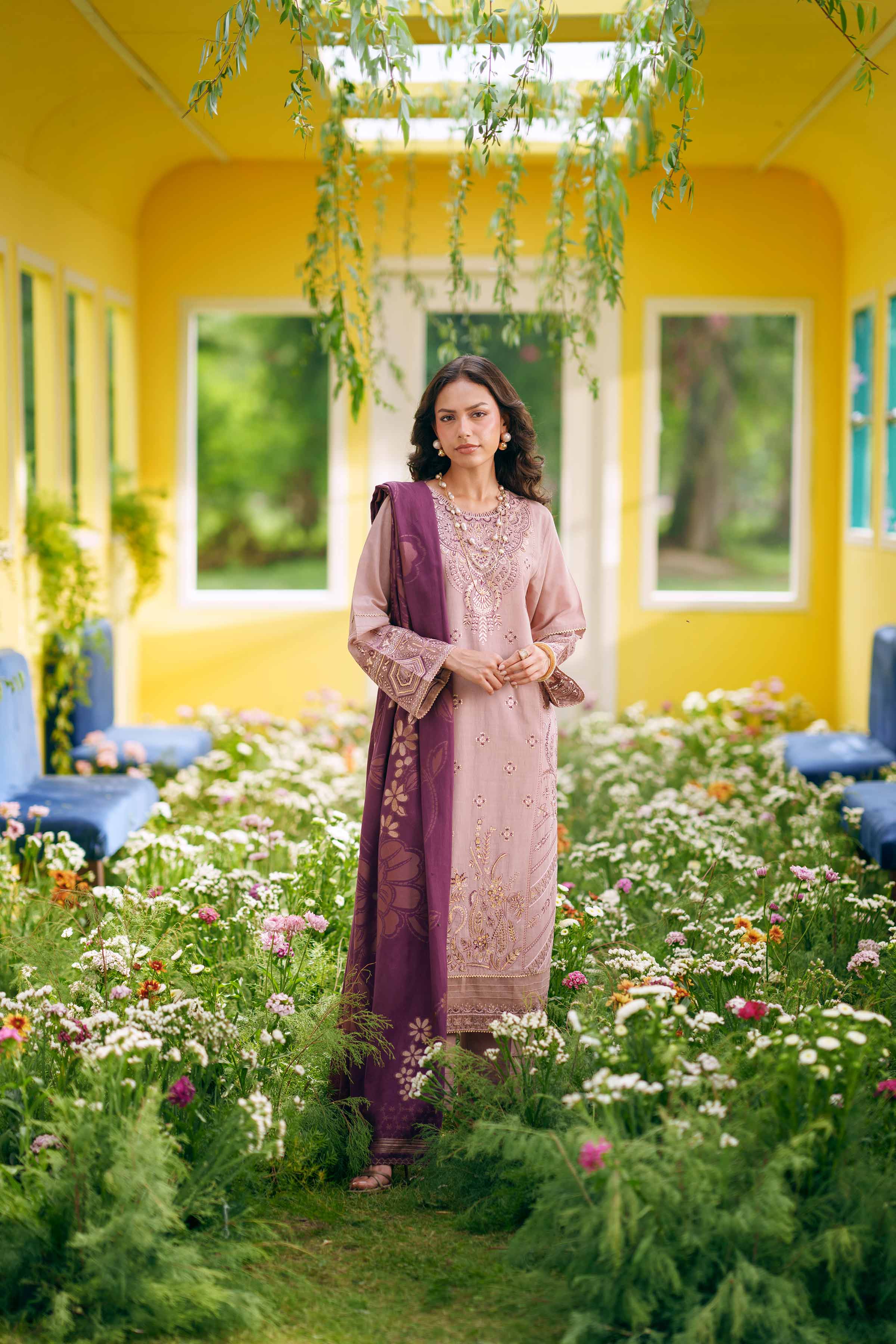 3 Piece - Embroidered Suit - PE26-76 - Image 3