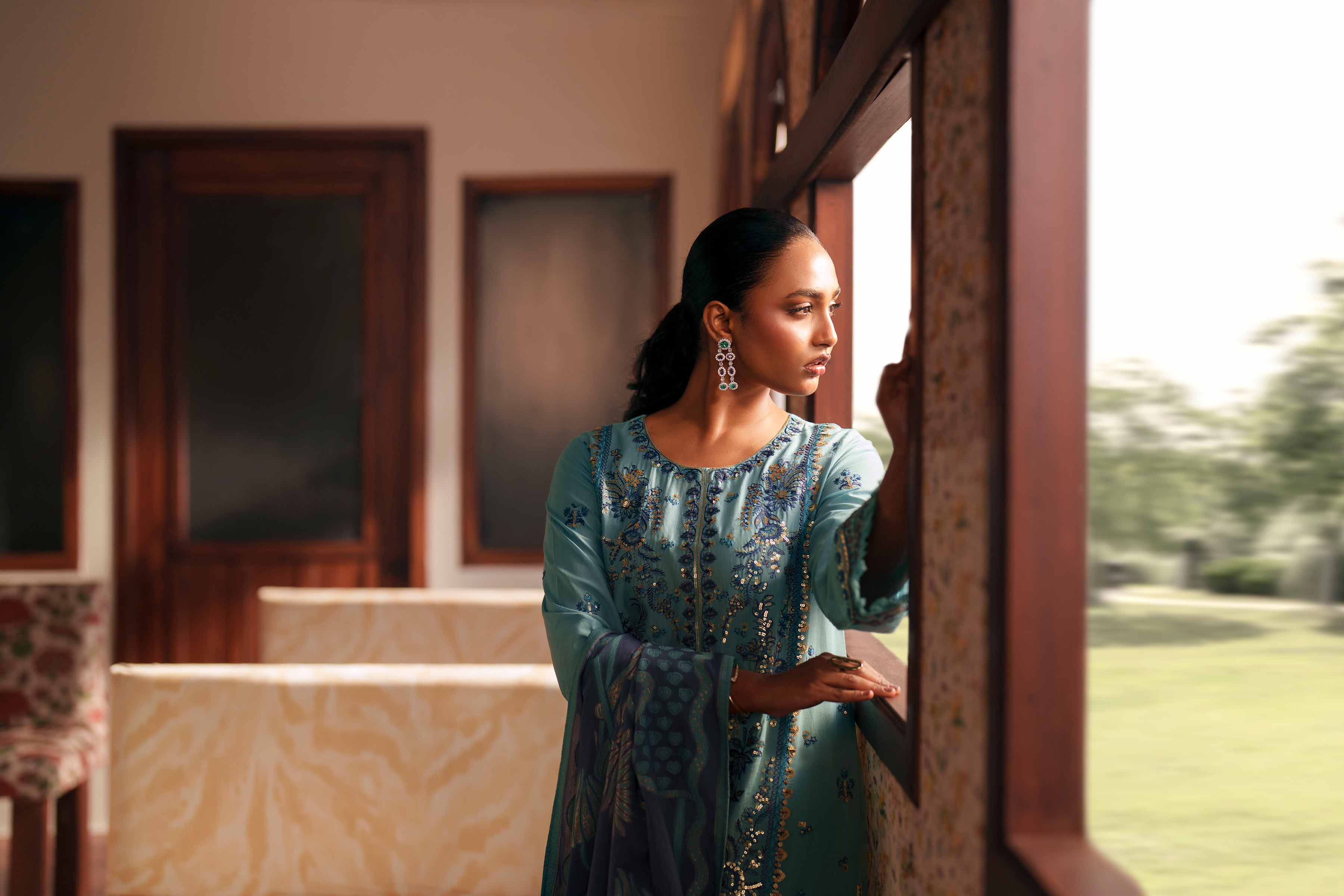 3 Piece - Embroidered Suit - PE26-77 - Image 6