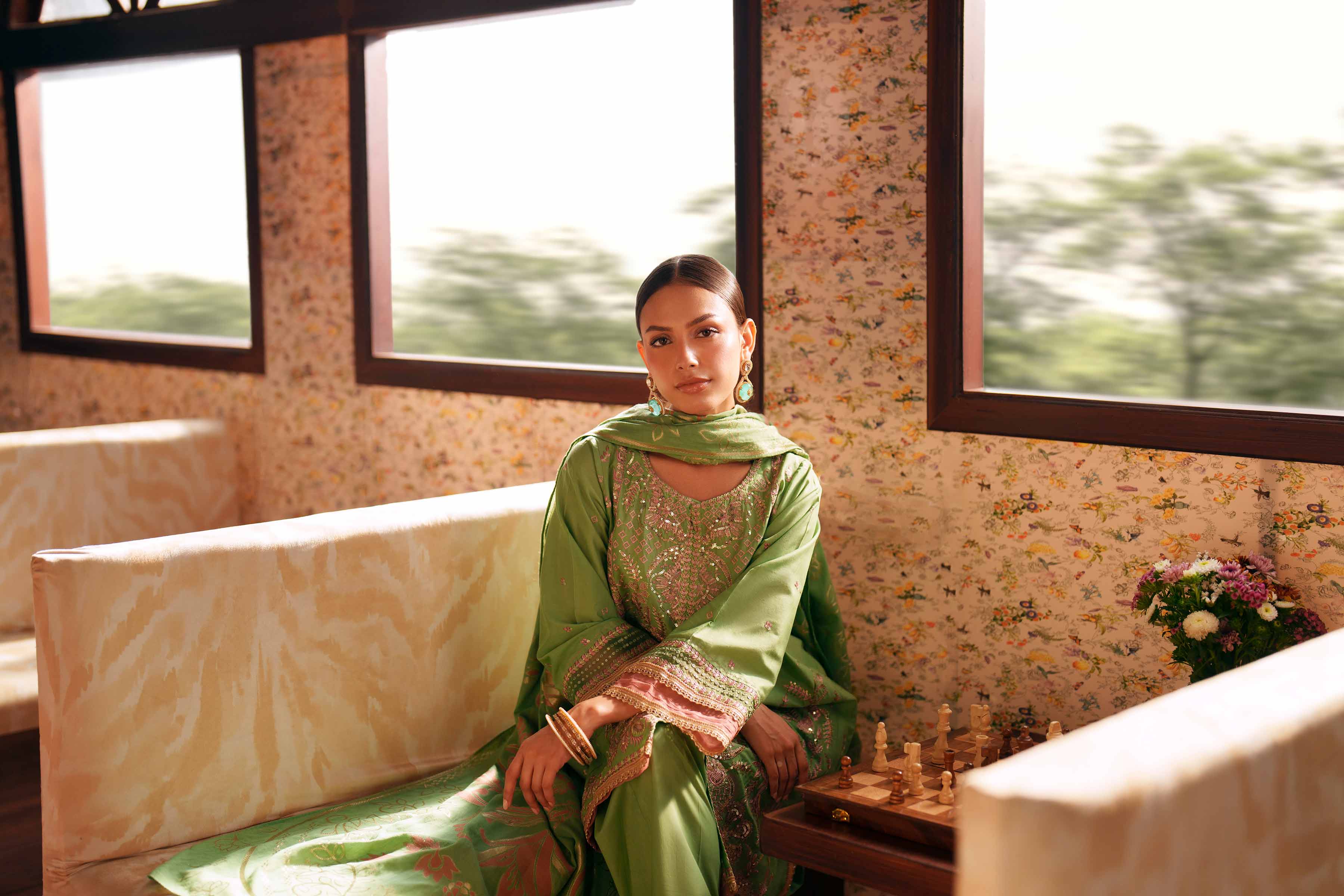 3 Piece - Embroidered Suit - PE26-78 - Image 6