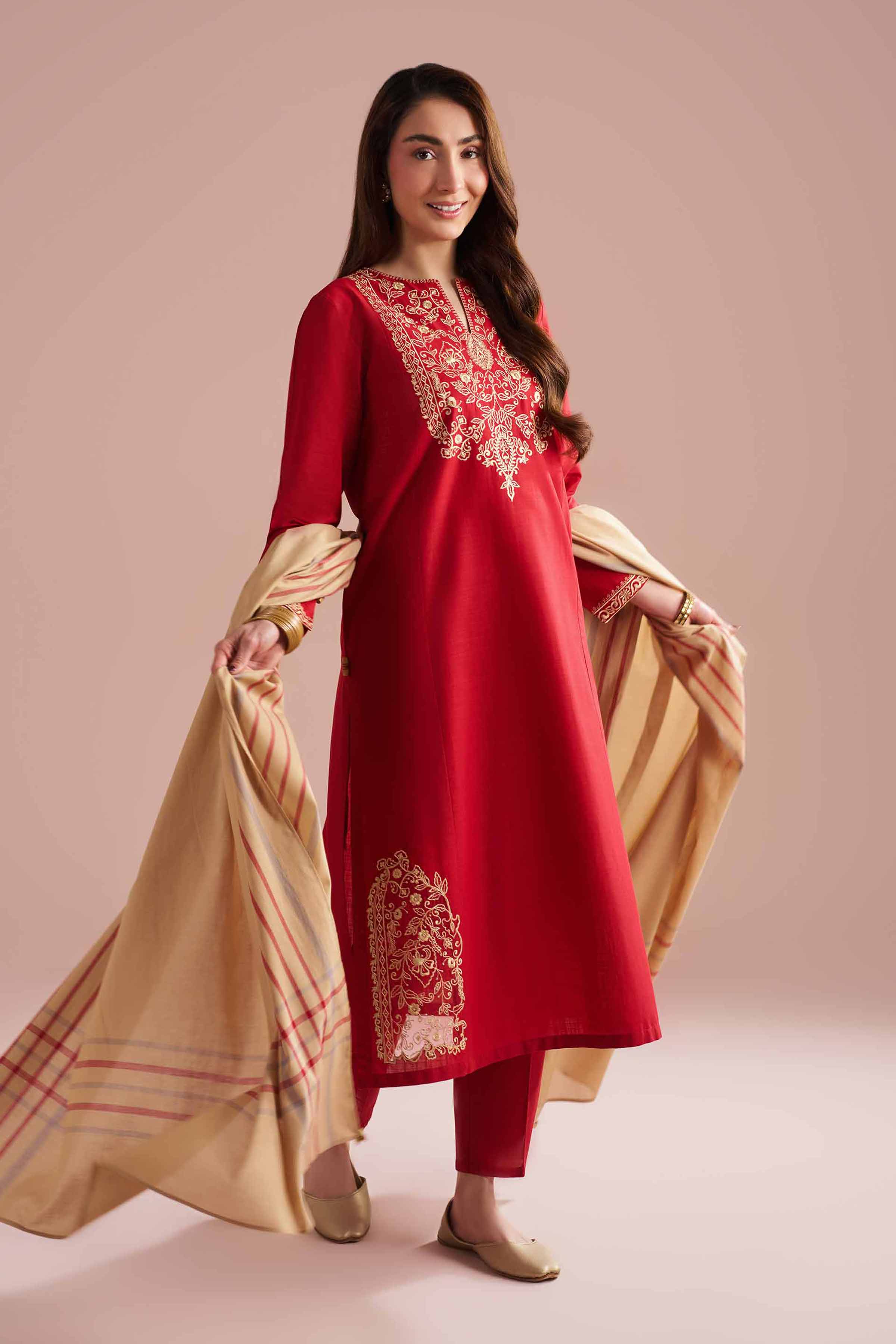 3 Piece - Embroidered Suit - PE26-80