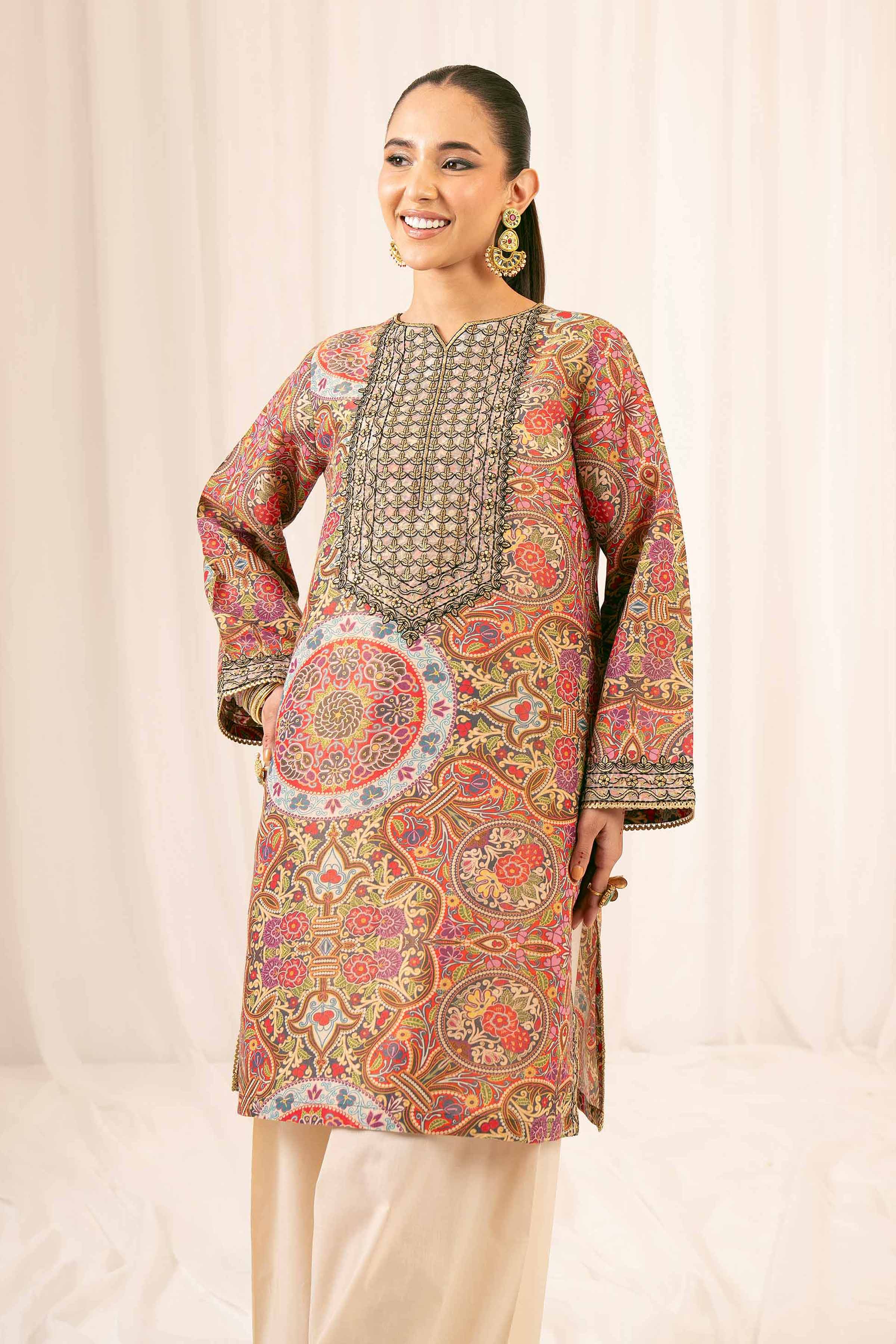 2 Piece - Printed Embroidered Suit - PFE25-05 - Image 2