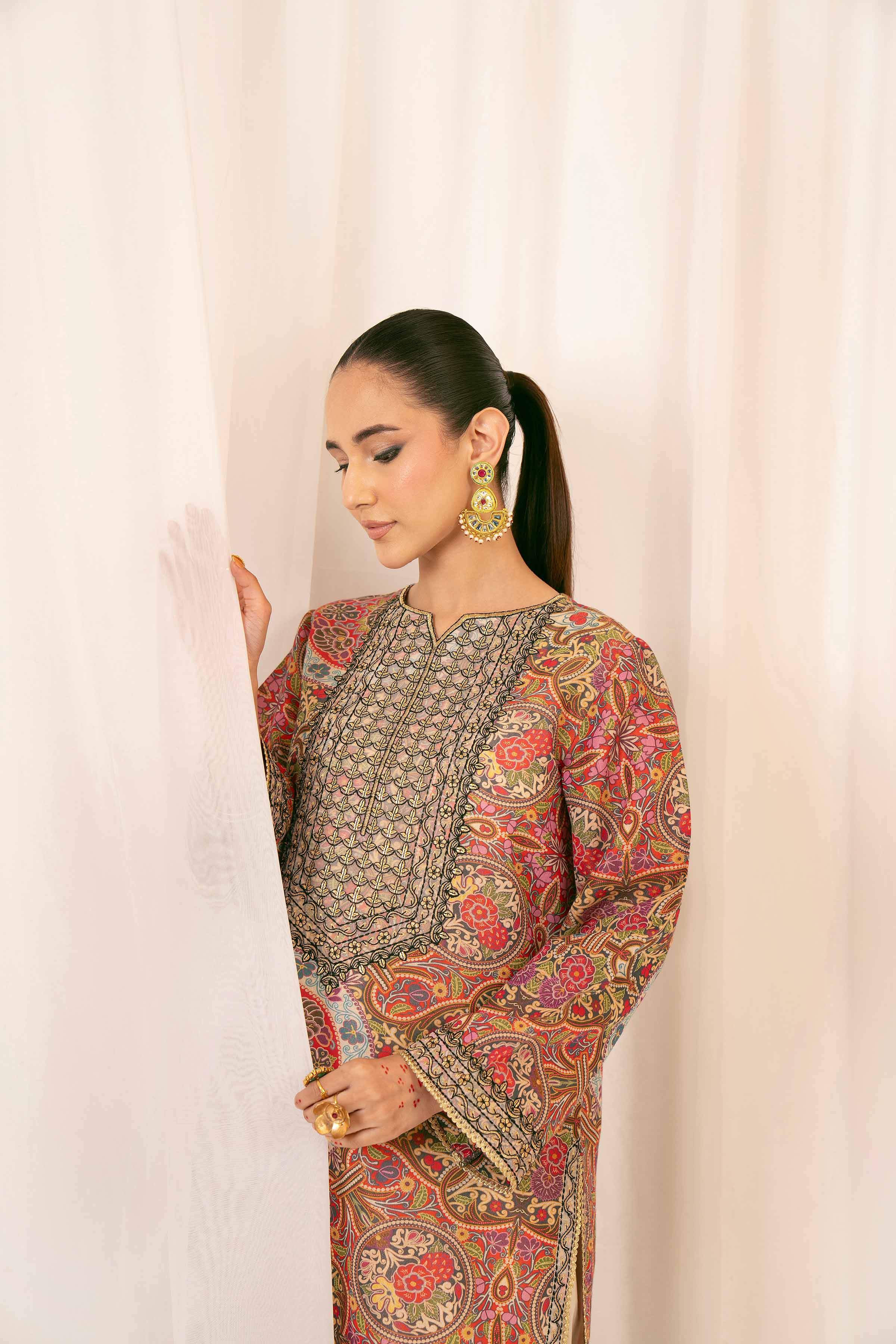 2 Piece - Printed Embroidered Suit - PFE25-05 - Image 5