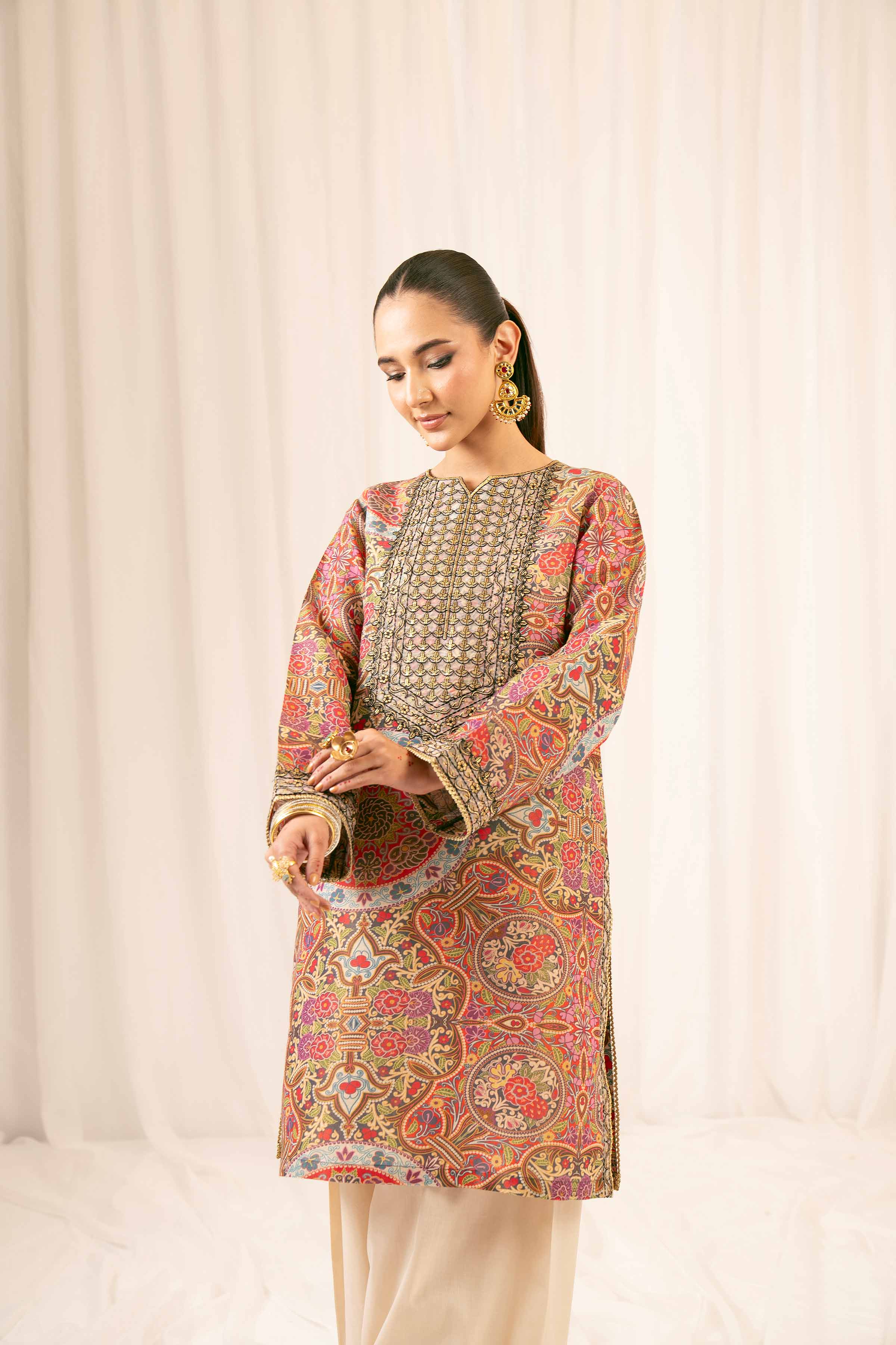 2 Piece - Printed Embroidered Suit - PFE25-05 - Image 7