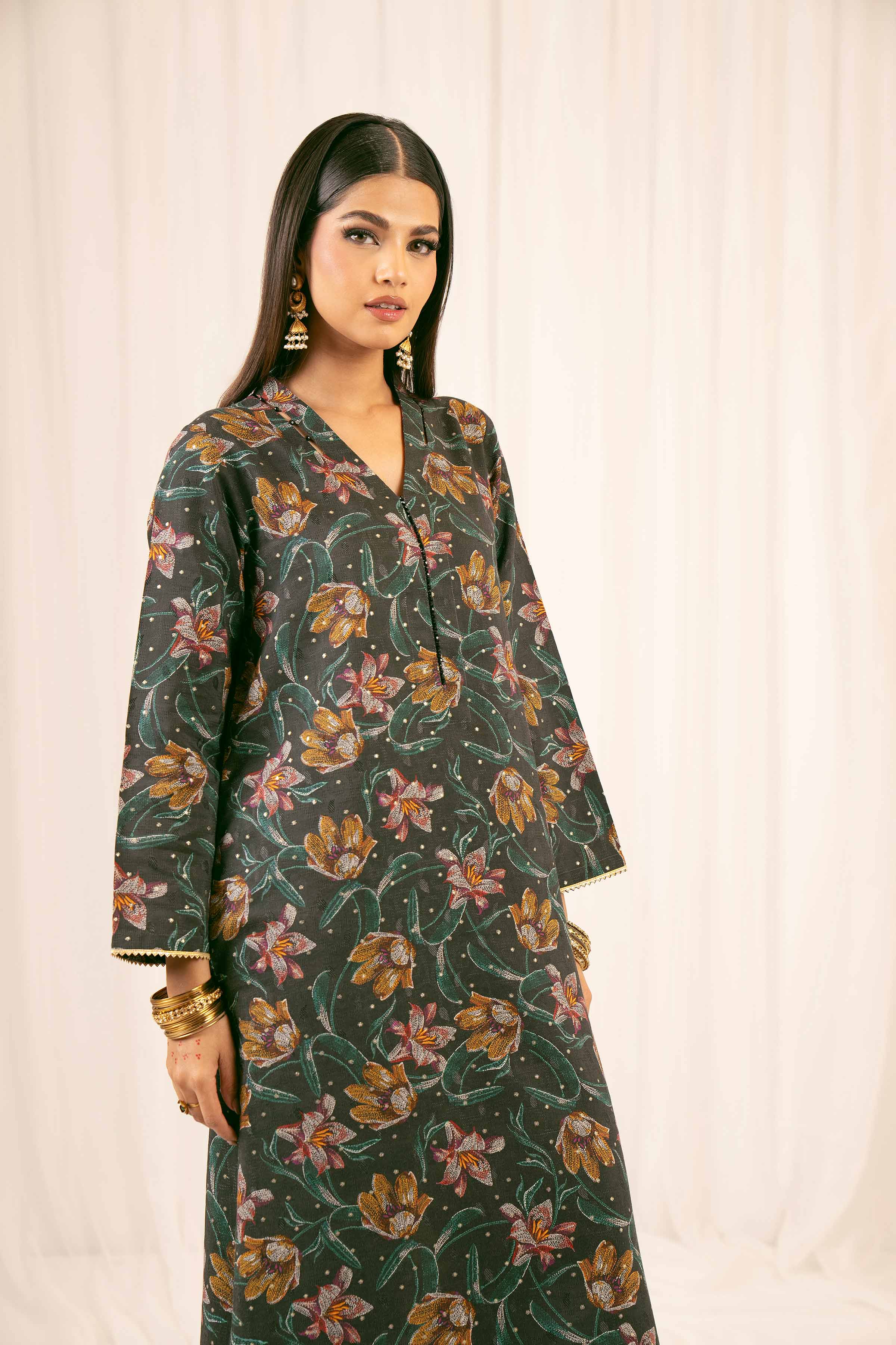 2 Piece - Printed Embroidered Suit - PFE25-15 - Image 5