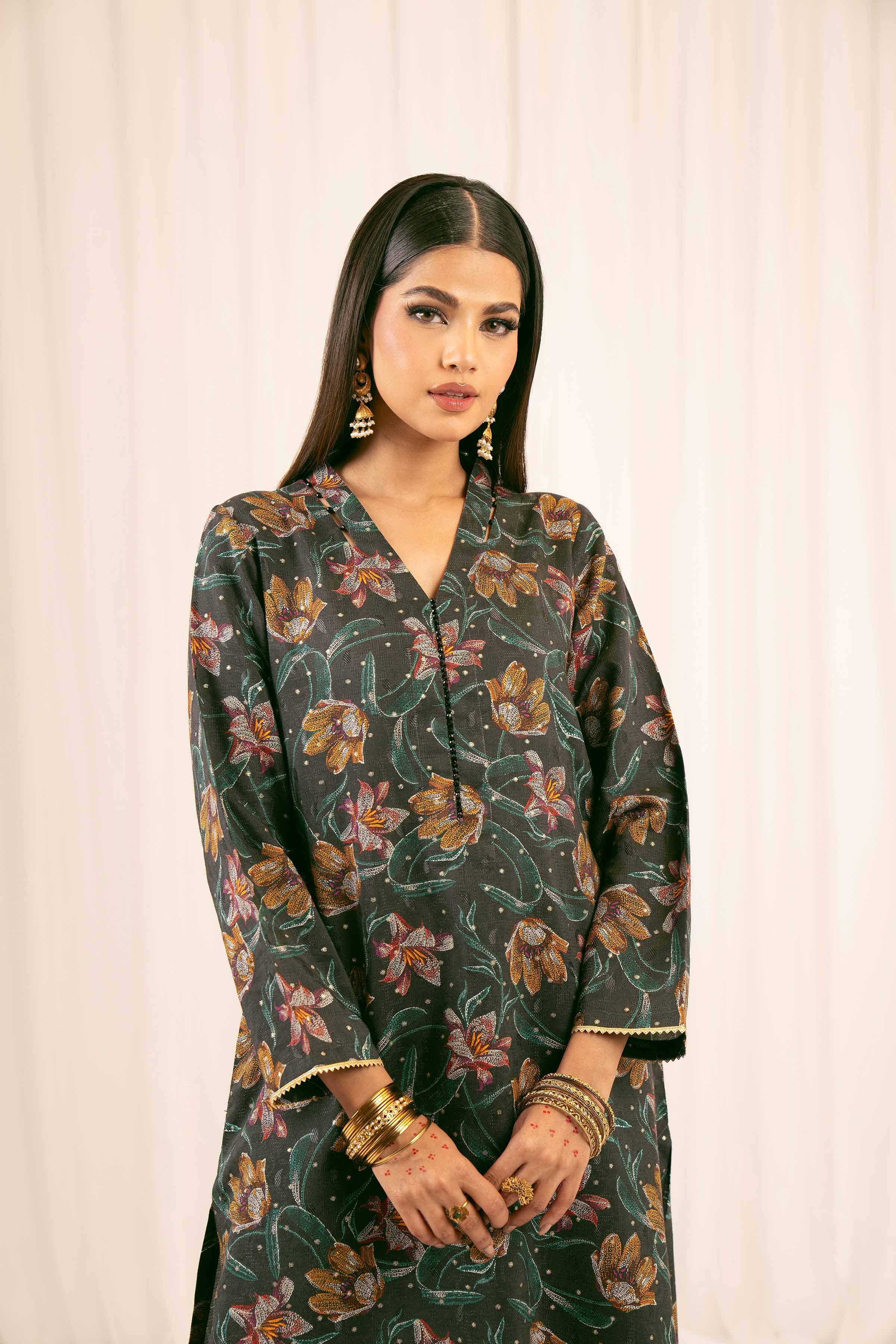 2 Piece - Printed Embroidered Suit - PFE25-15 - Image 7