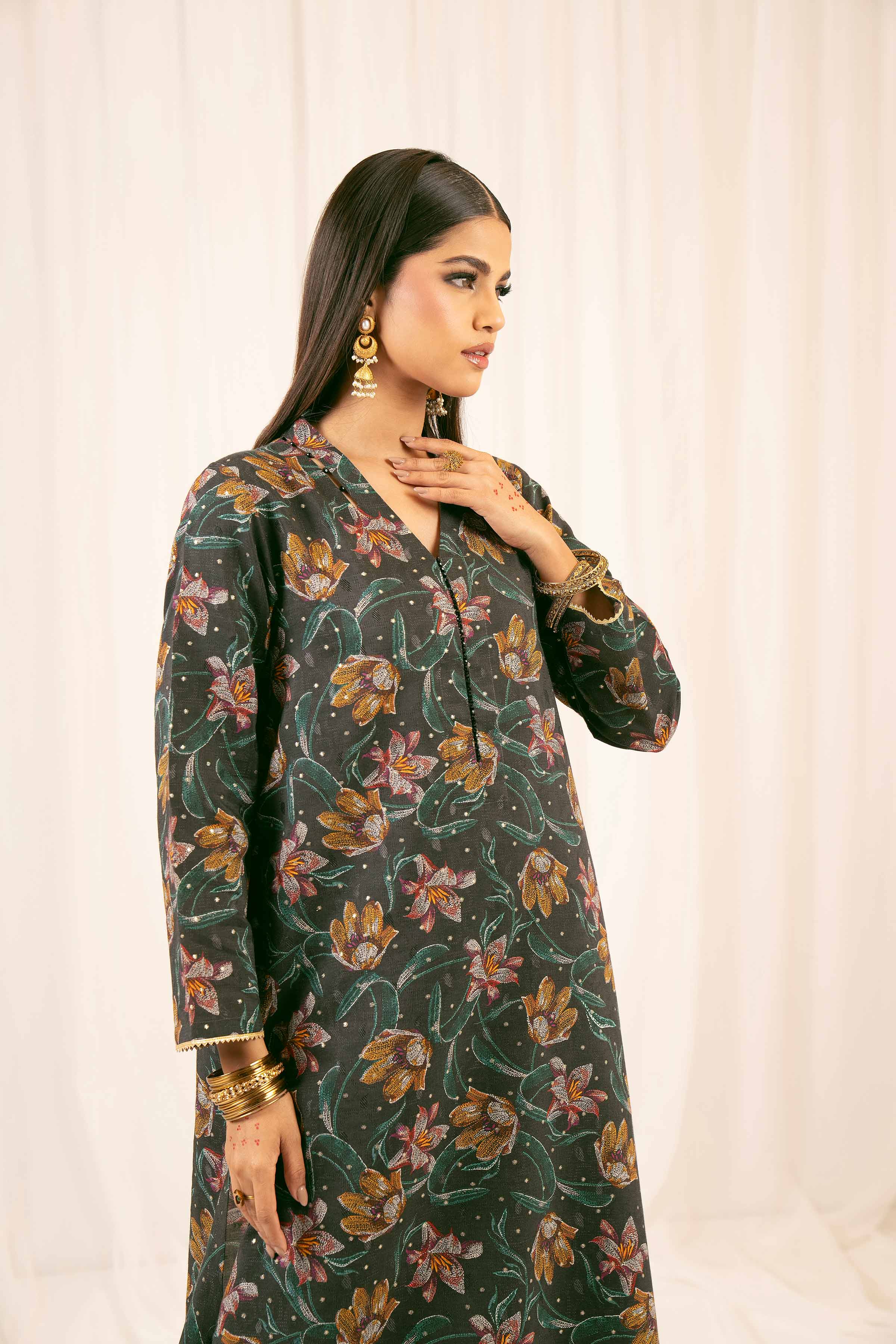 2 Piece - Printed Embroidered Suit - PFE25-15 - Image 8