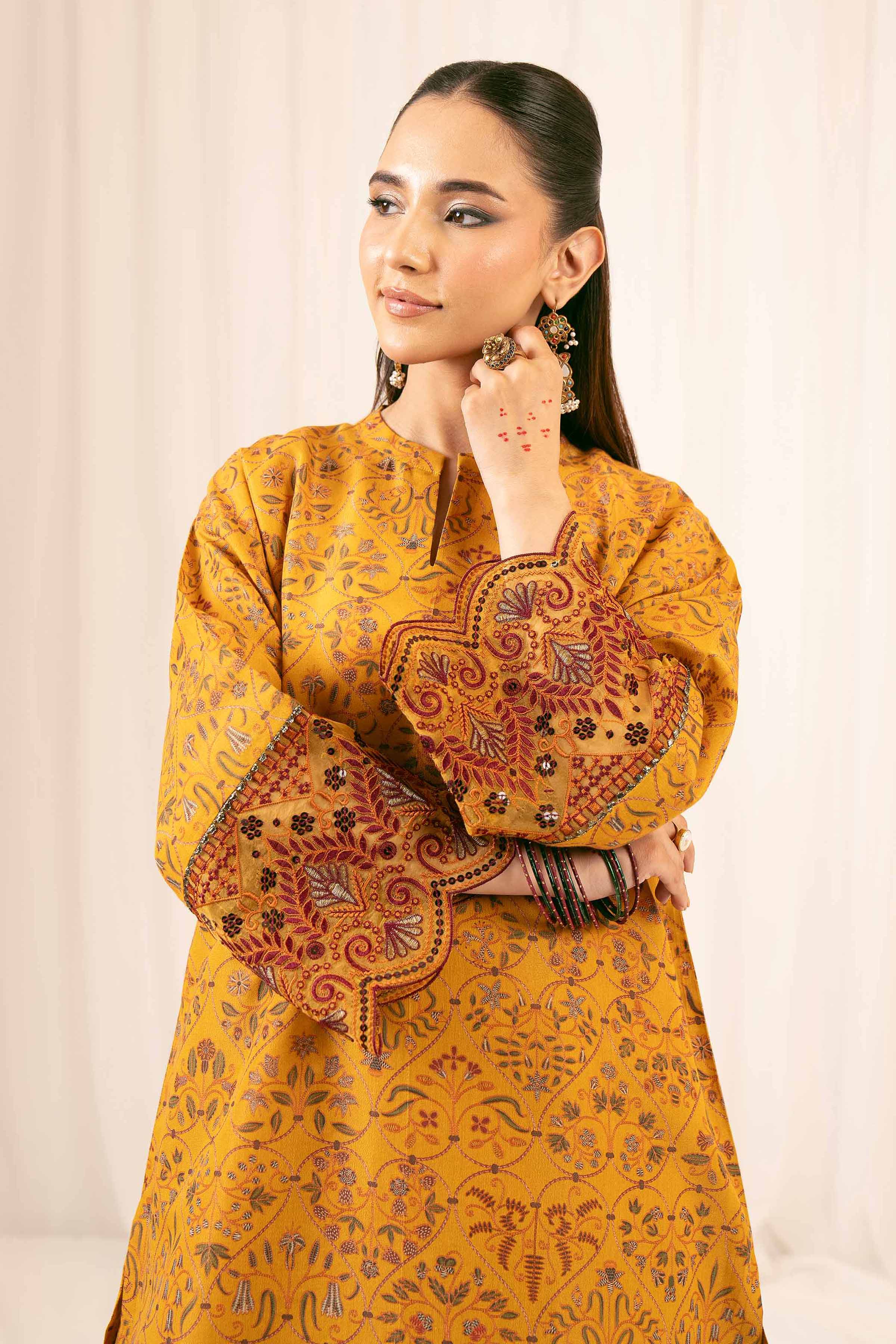 2 Piece - Printed Embroidered Suit - PFE25-17