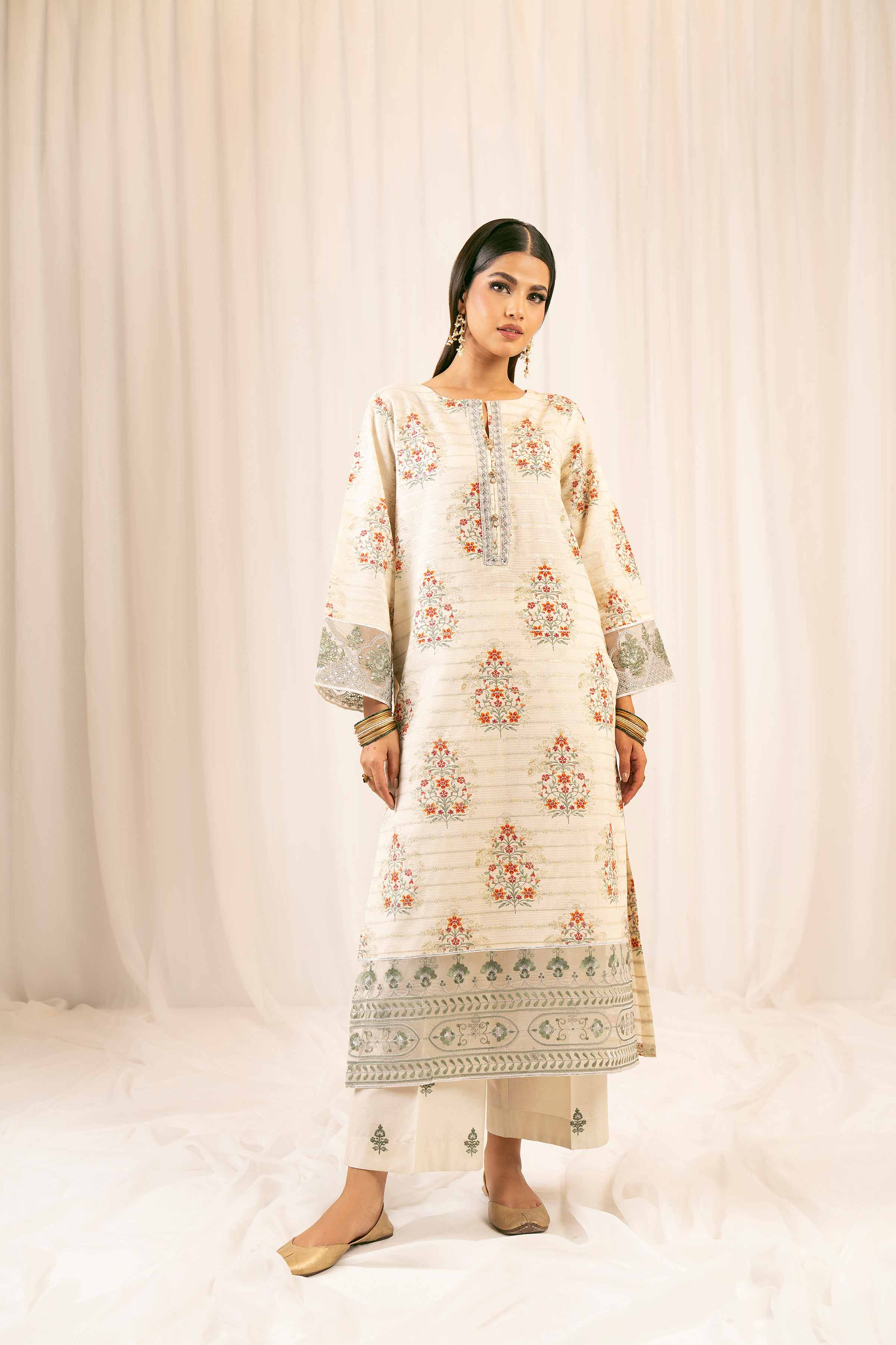 2 Piece - Printed Embroidered Suit - PFE25-24 - Image 4