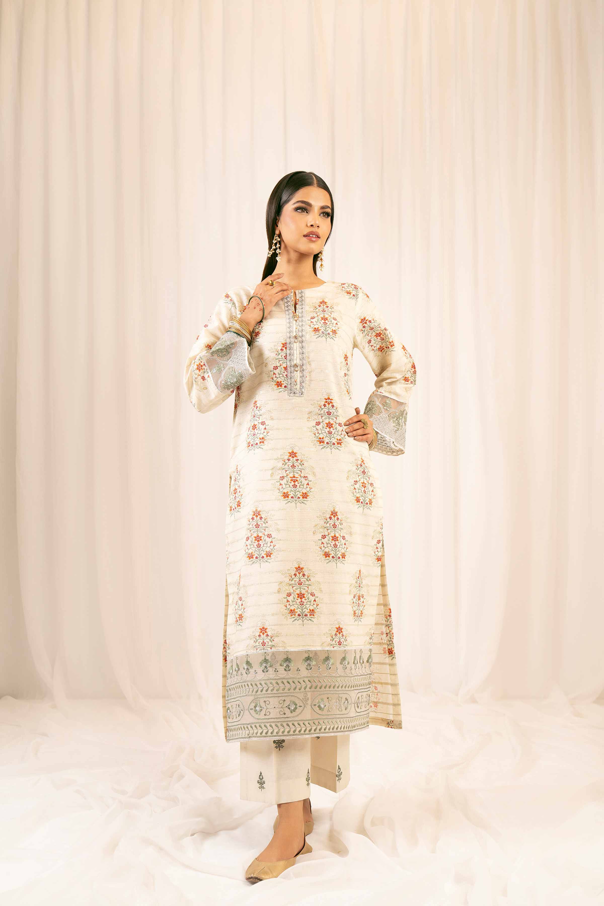 2 Piece - Printed Embroidered Suit - PFE25-24 - Image 6