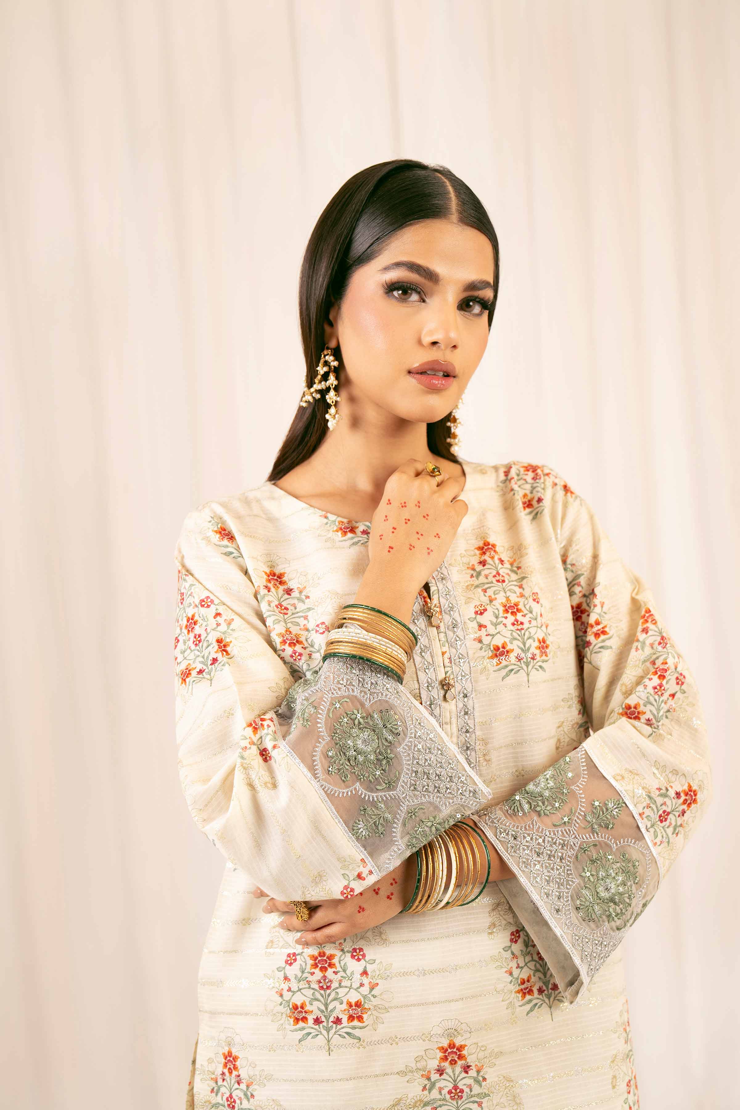2 Piece - Printed Embroidered Suit - PFE25-24 - Image 8