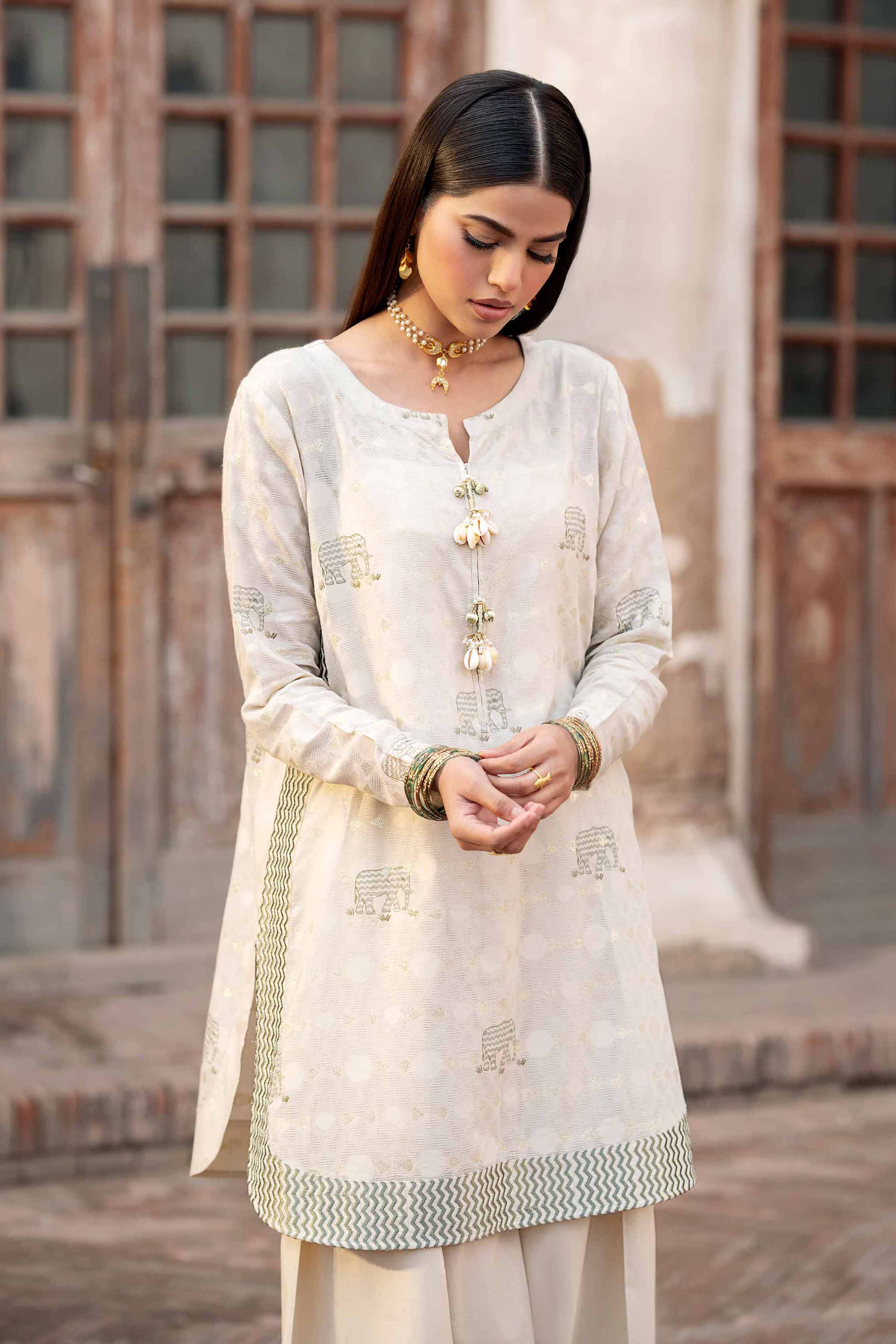2 Piece - Printed Embroidered Suit - PFE25-25 - Image 2