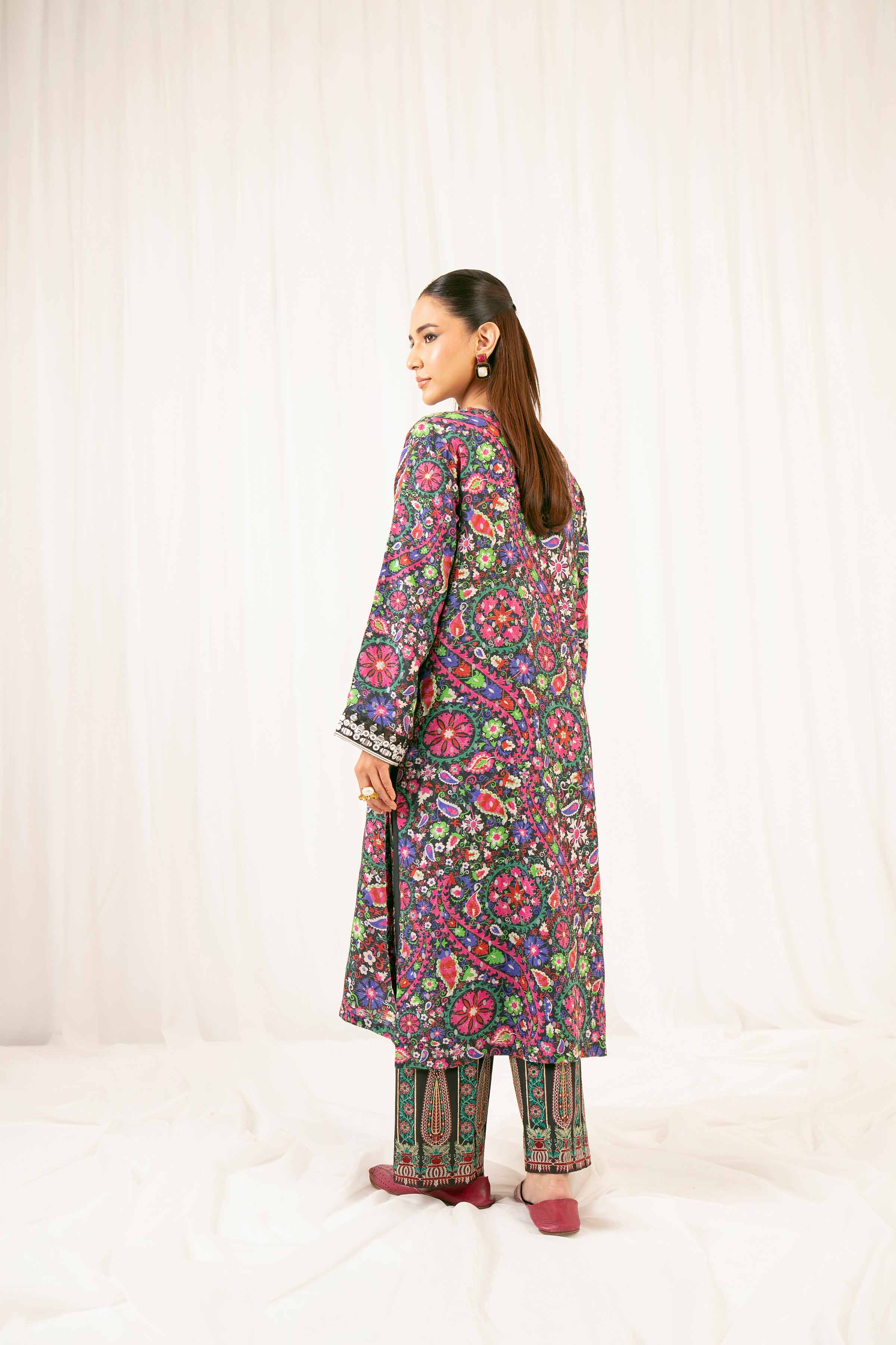 2 Piece - Printed Embroidered Suit - PFE25-28 - Image 3