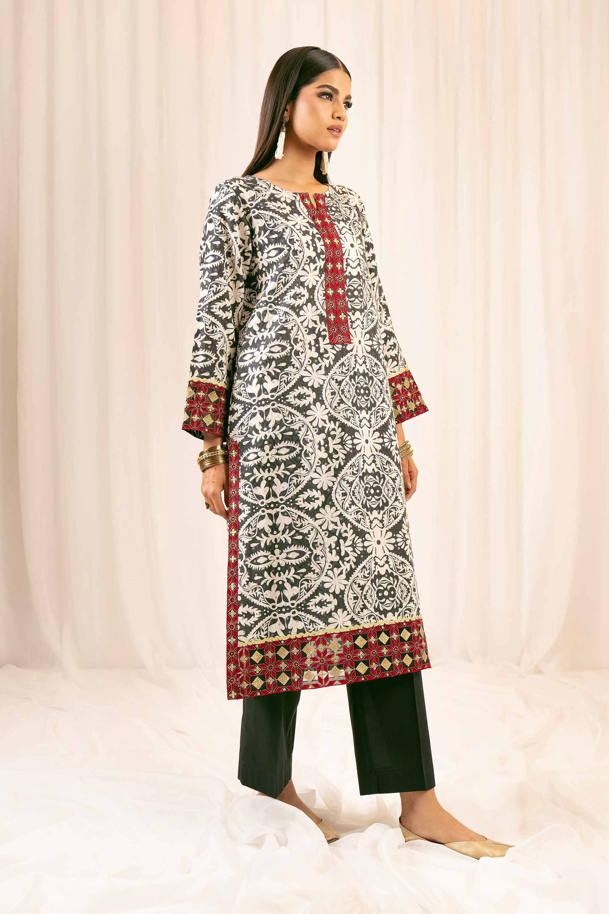 2 Piece - Printed Embroidered Suit - PFE25-31 - Image 2