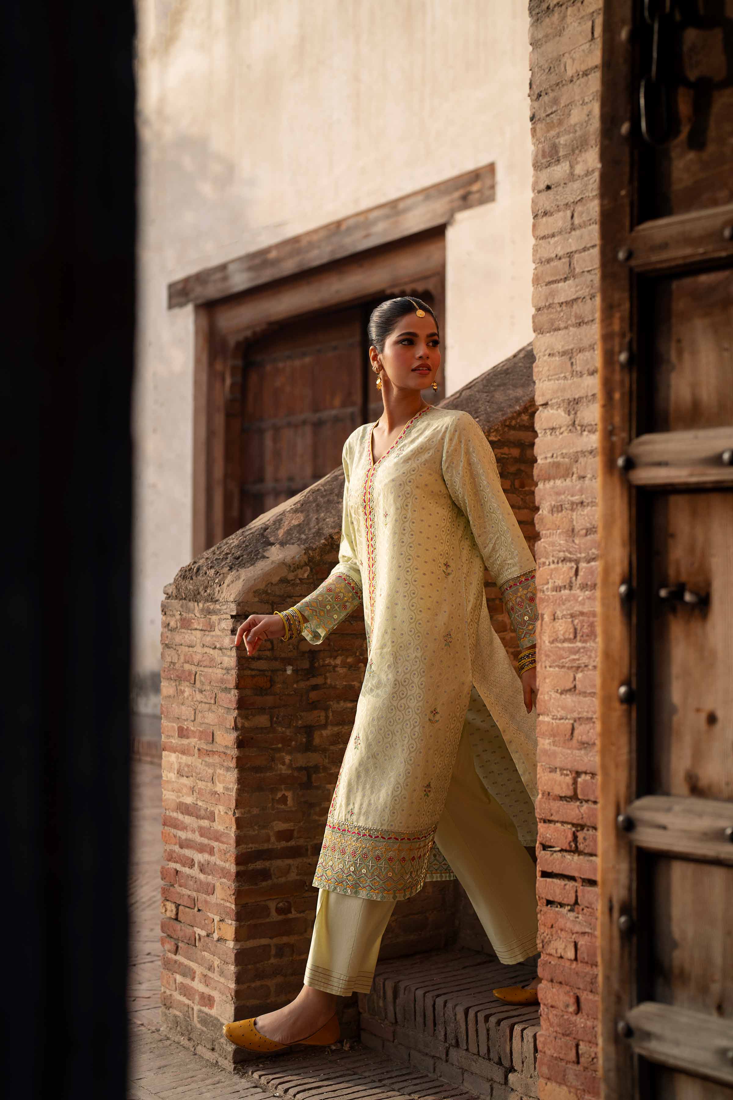 2 Piece - Embroidered Suit - PFE25-36 - Image 7