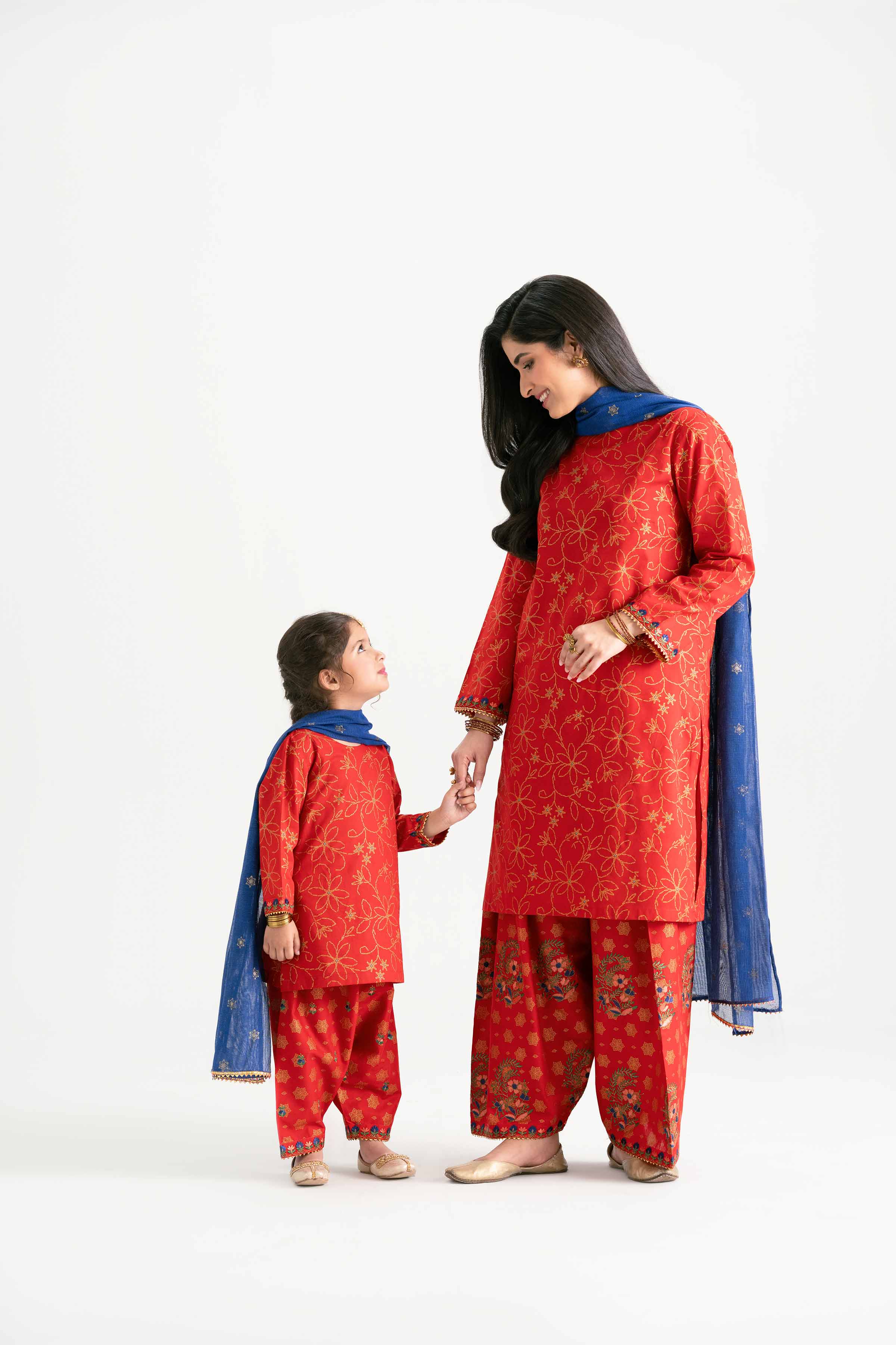 3 Piece - Printed Embroidered Suit - PMD25-03 M - Image 13