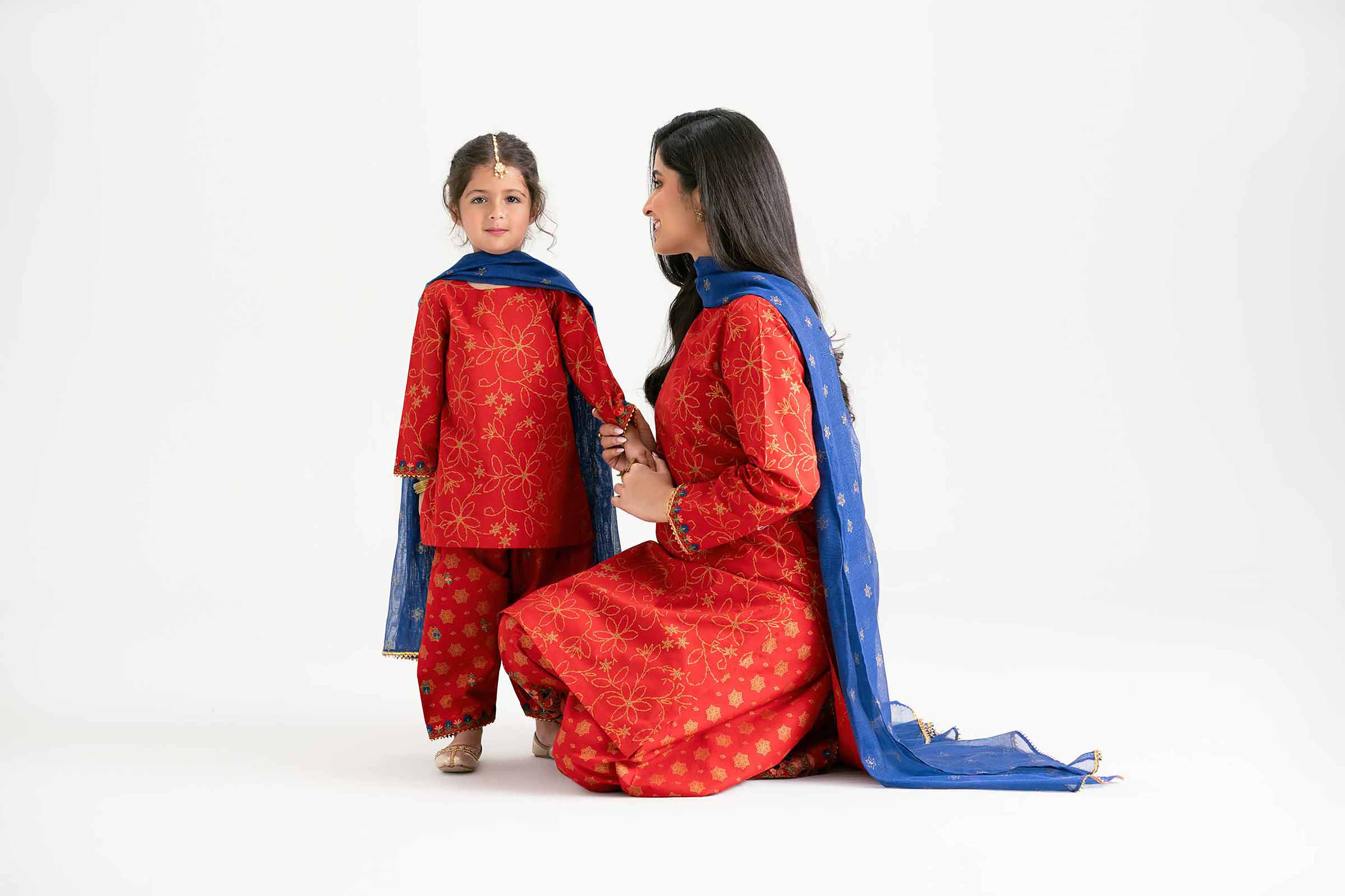 3 Piece - Printed Embroidered Suit - PMD25-03 M - Image 14