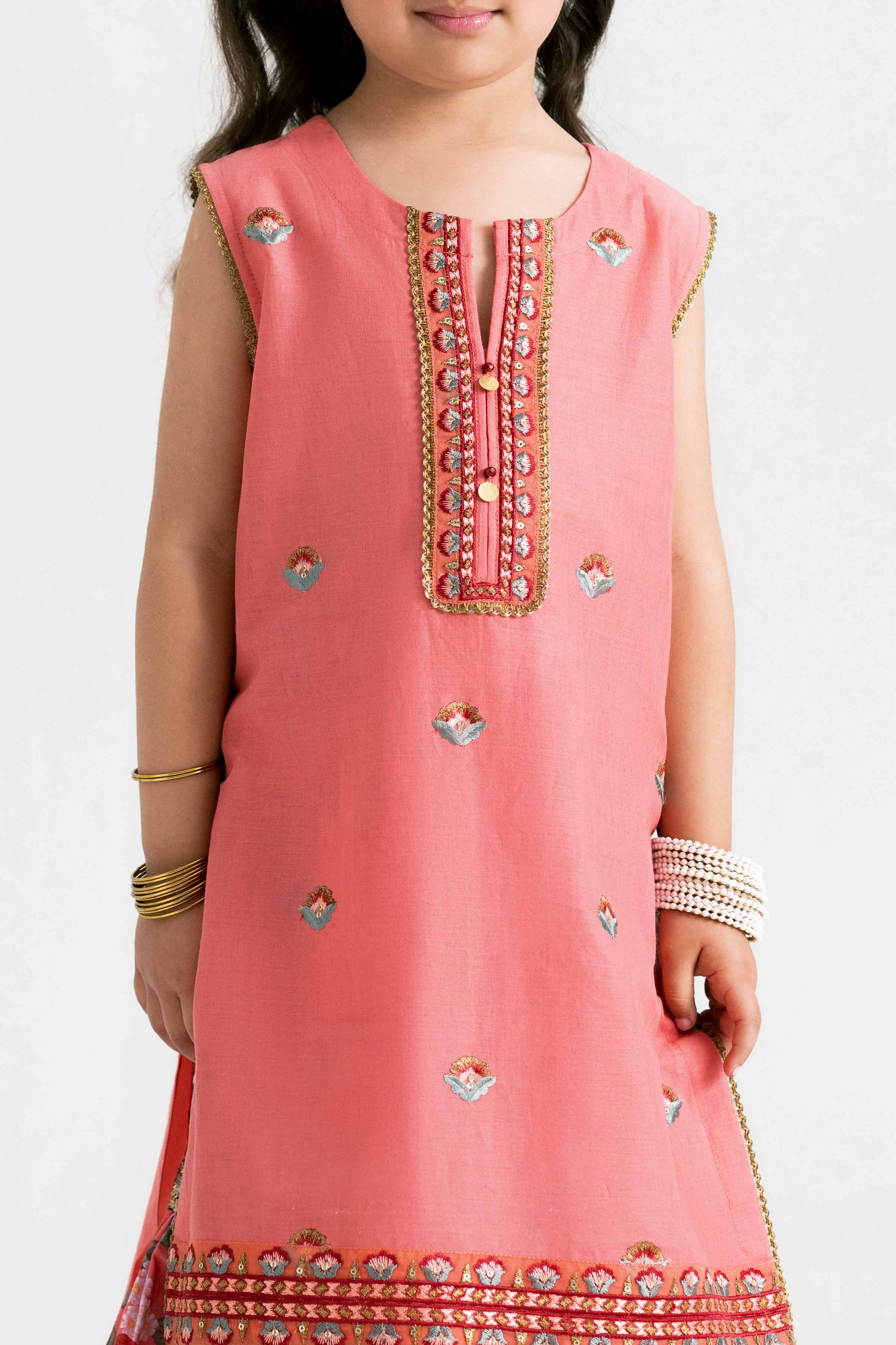 2 Piece - Printed Embroidered Suit - PMD25-04 D - Image 4