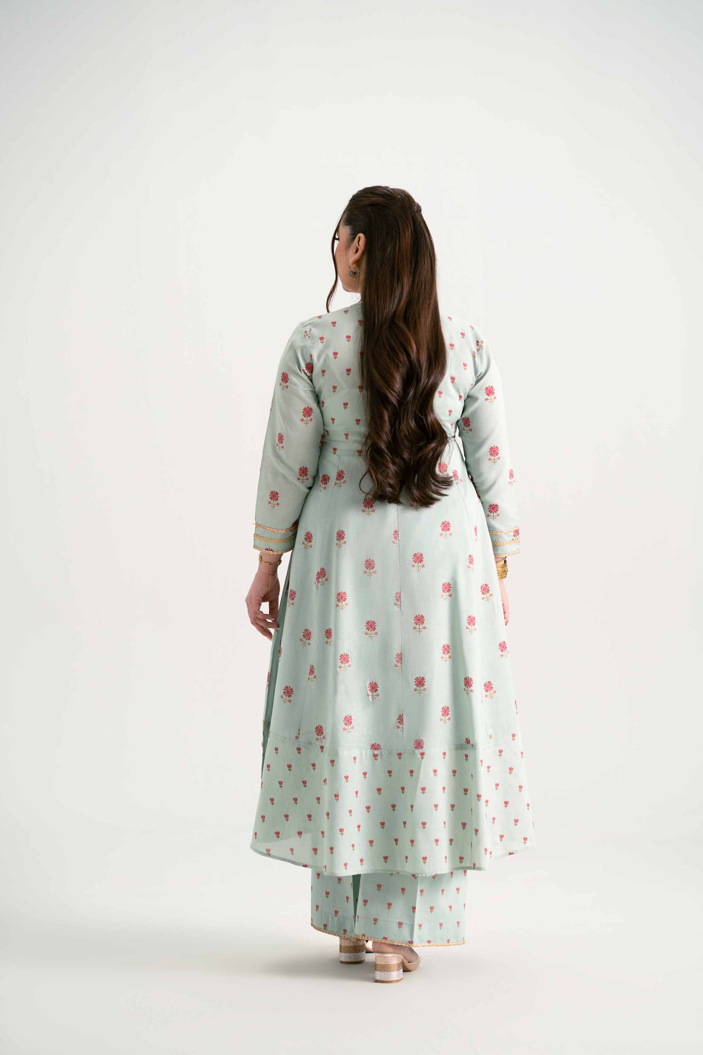 2 Piece - Embroidered Suit - PMD25-08 M - Image 3