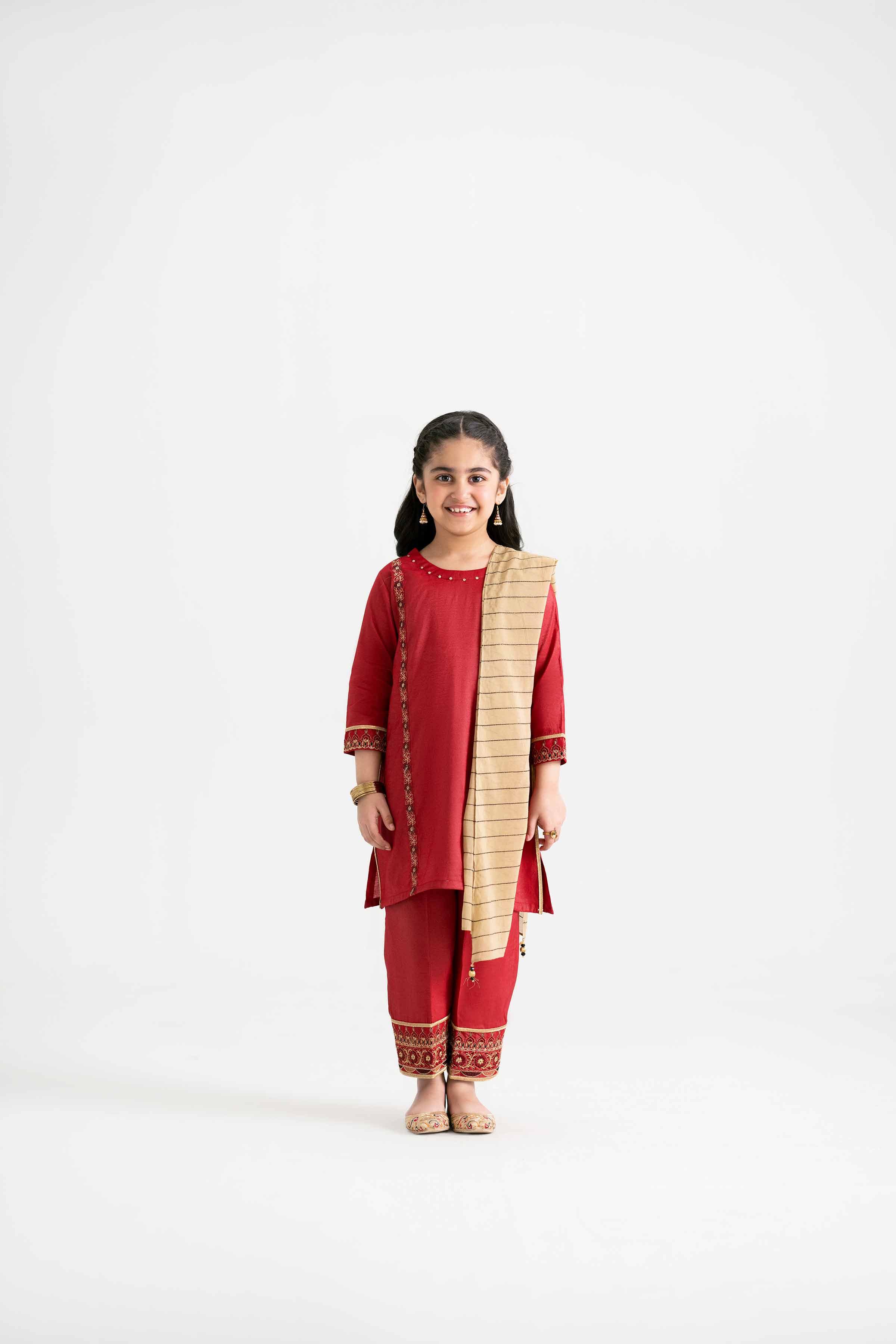 3 Piece - Embroidered Suit - PMD25-12 D - Image 4