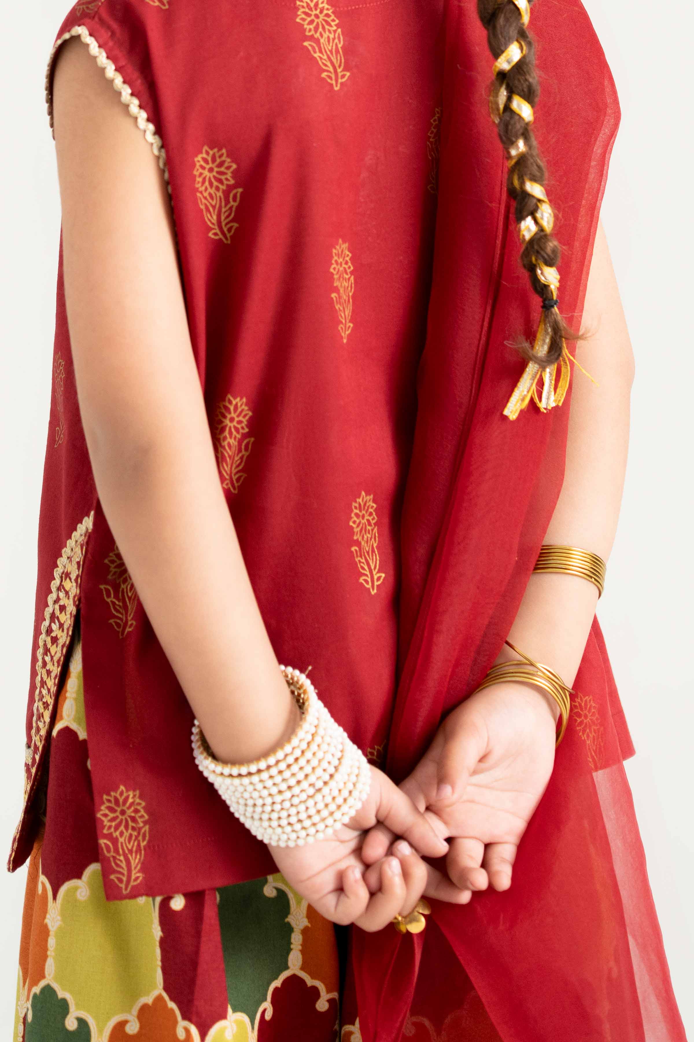 3 Piece - Printed Embroidered Suit - PMD25-13 D - Image 8