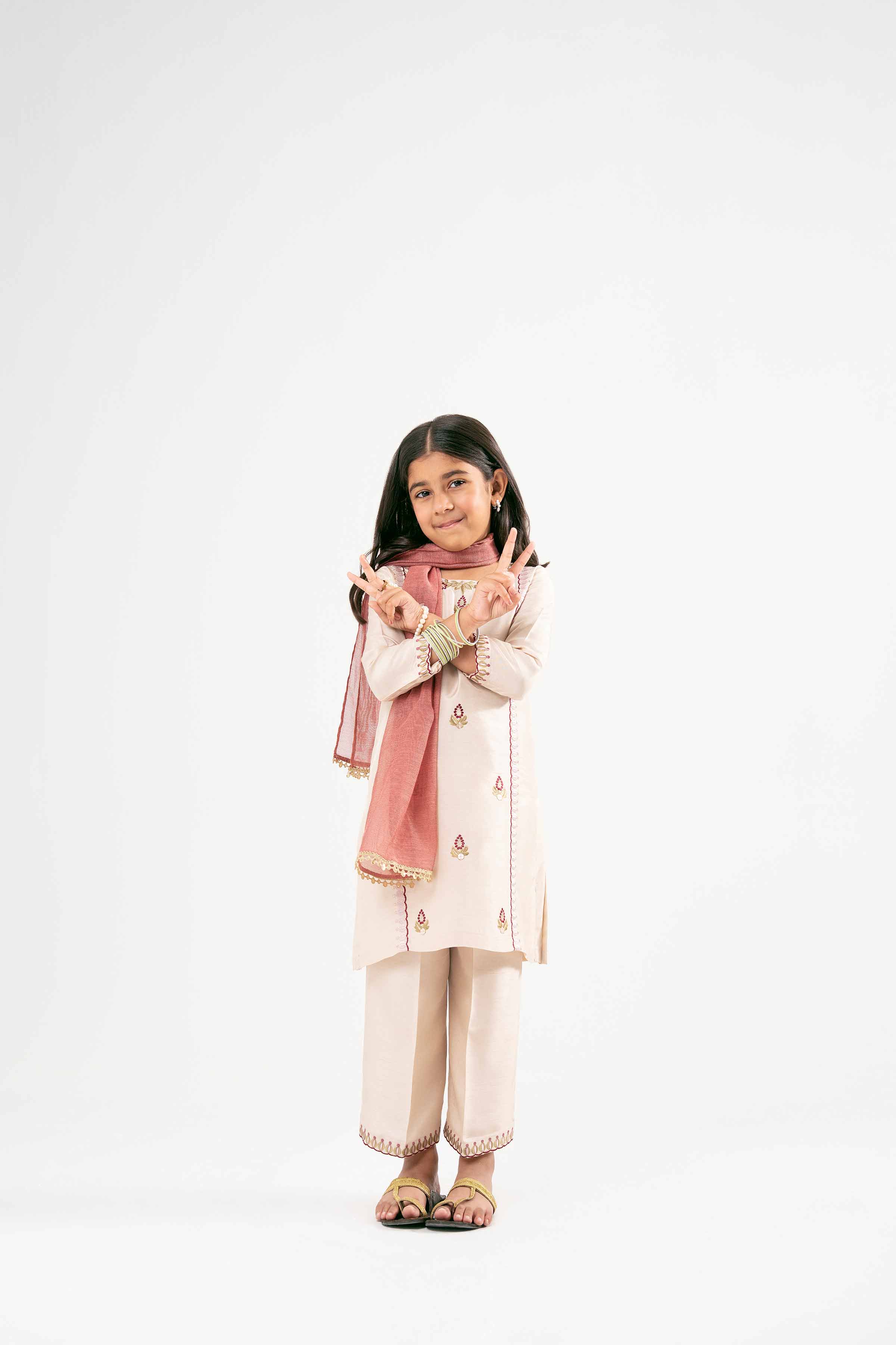 3 Piece - Embroidered Suit - PMD25-14 D - Image 9