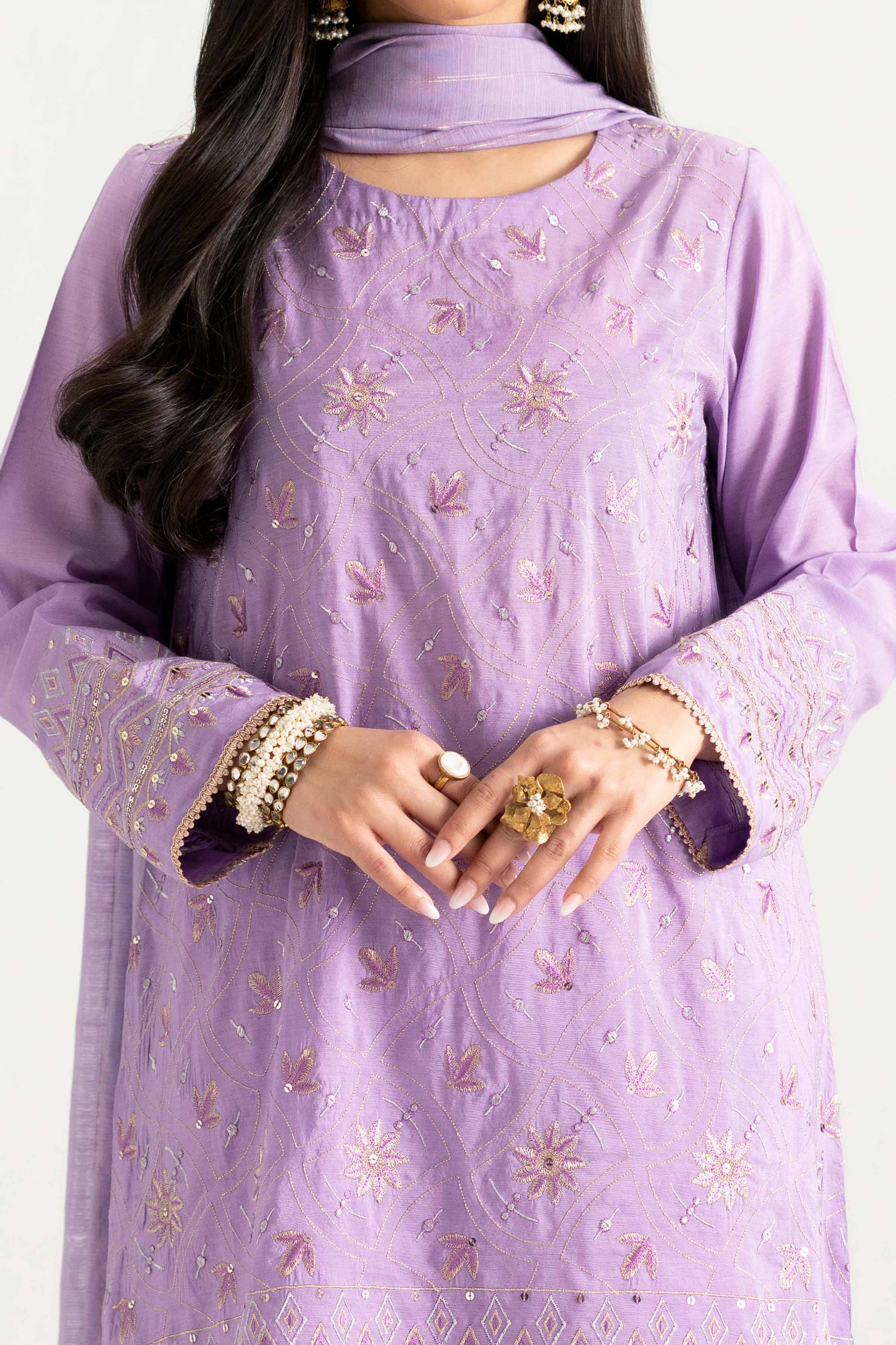 3 Piece - Embroidered Suit - PMD25-18 D - Image 9