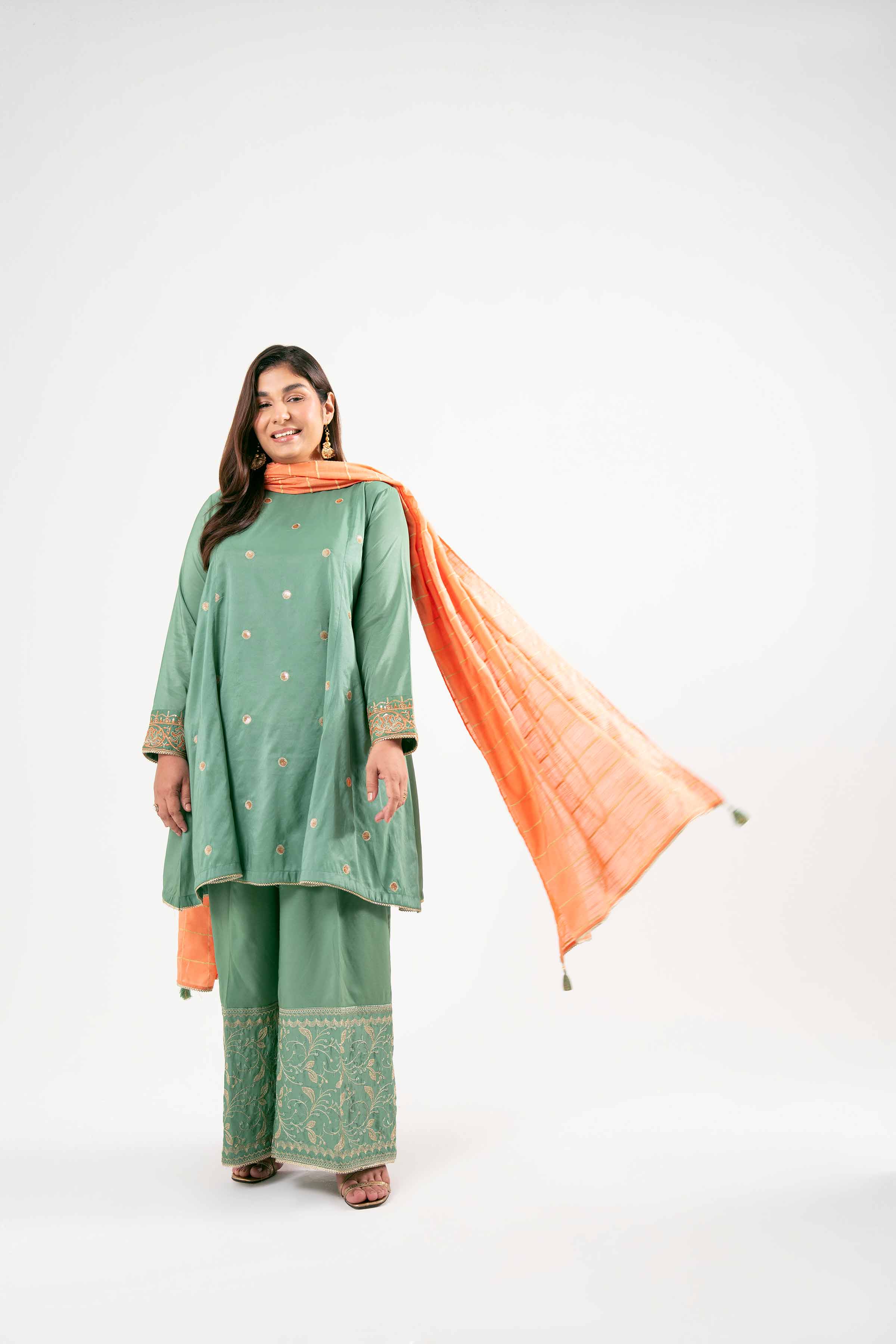 3 Piece - Embroidered Suit - PMD25-19 M - Image 7