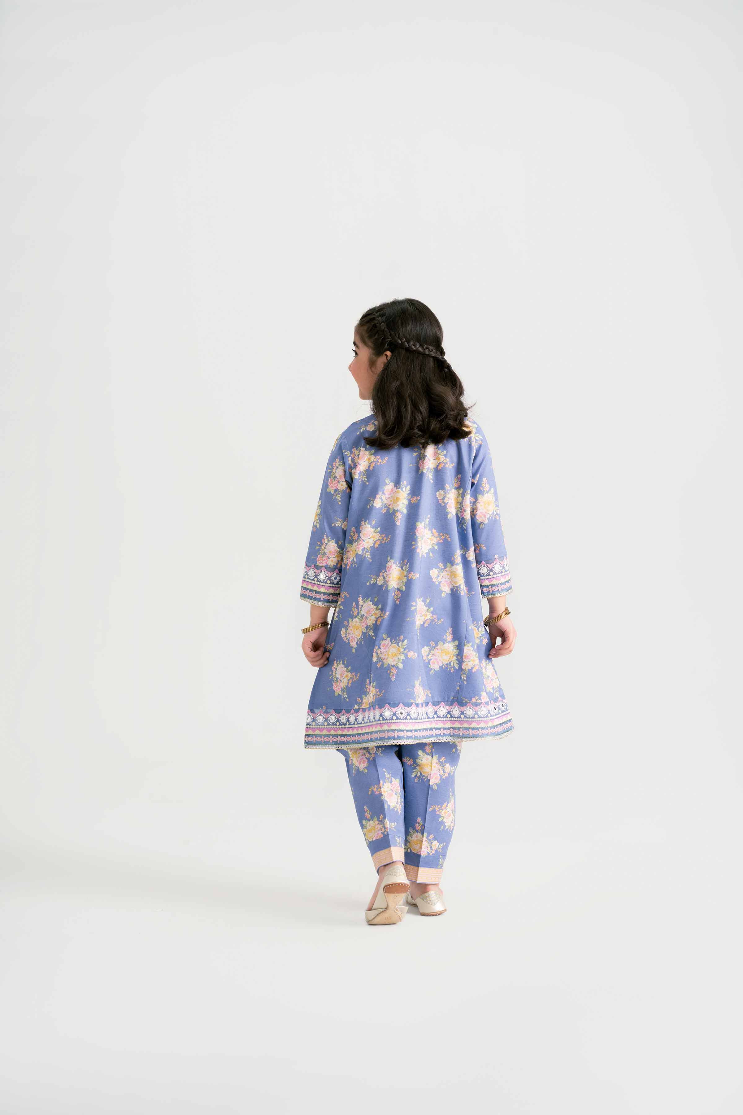 2 Piece - Printed Embroidered Suit - PMD25-20 D - Image 3