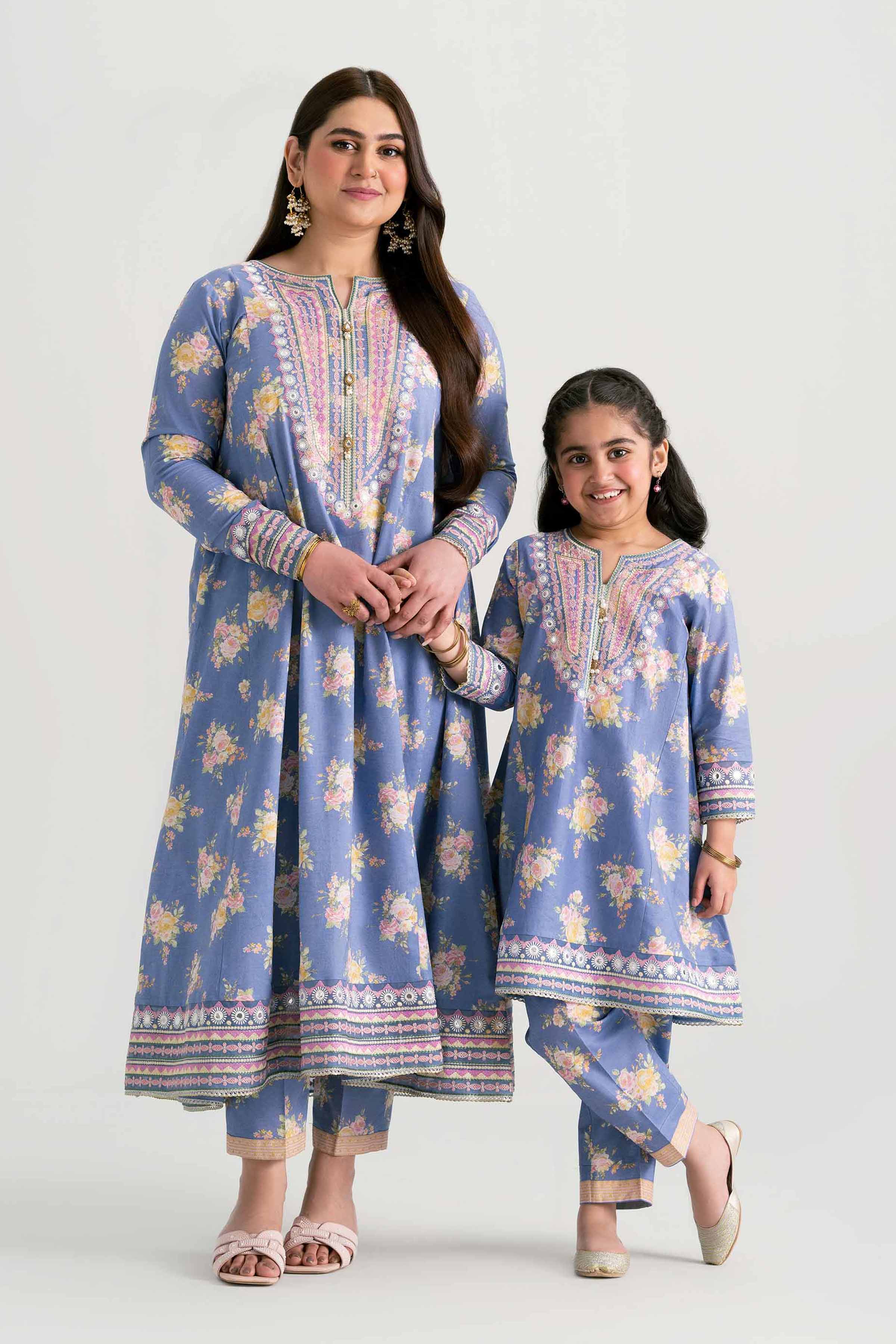 2 Piece - Printed Embroidered Suit - PMD25-20 D - Image 5