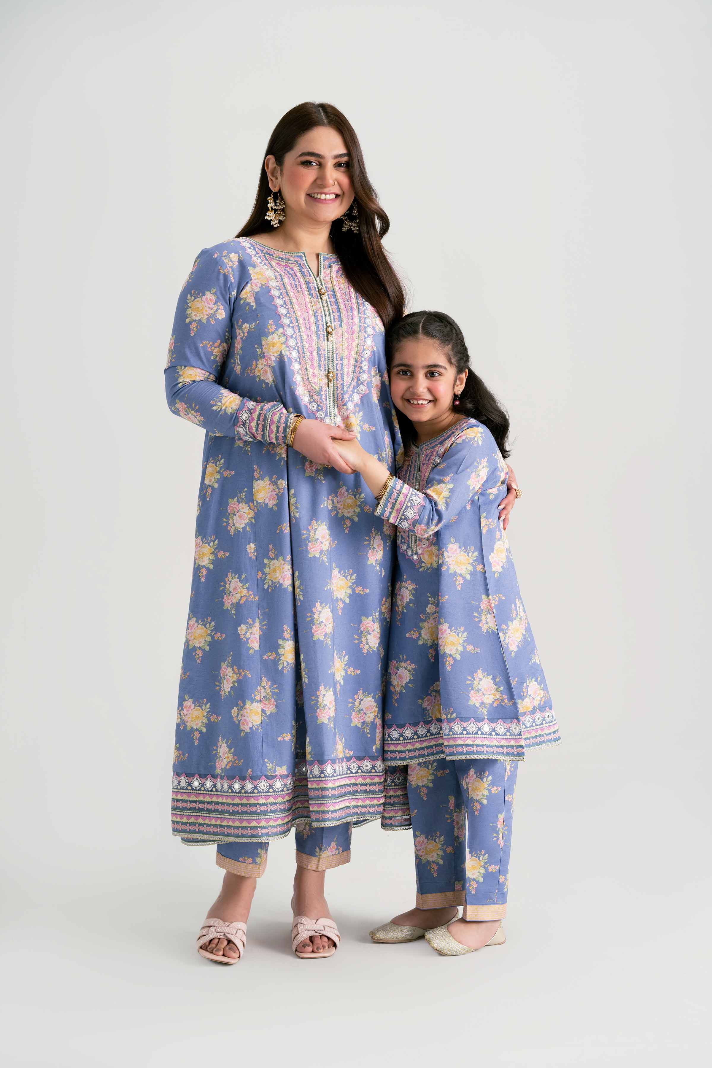 2 Piece - Printed Embroidered Suit - PMD25-20 D - Image 7