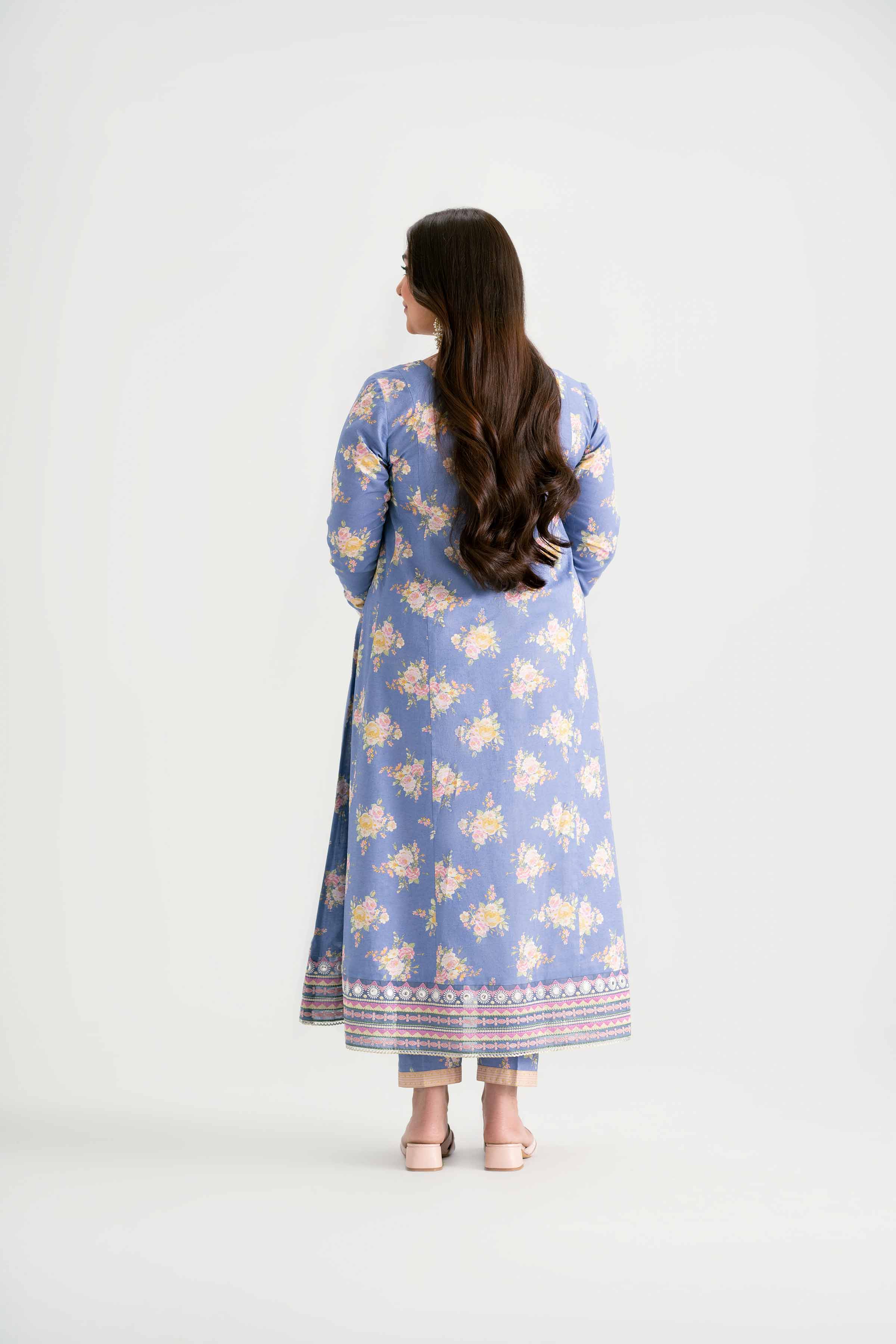 2 Piece - Printed Embroidered Suit - PMD25-20 M - Image 3