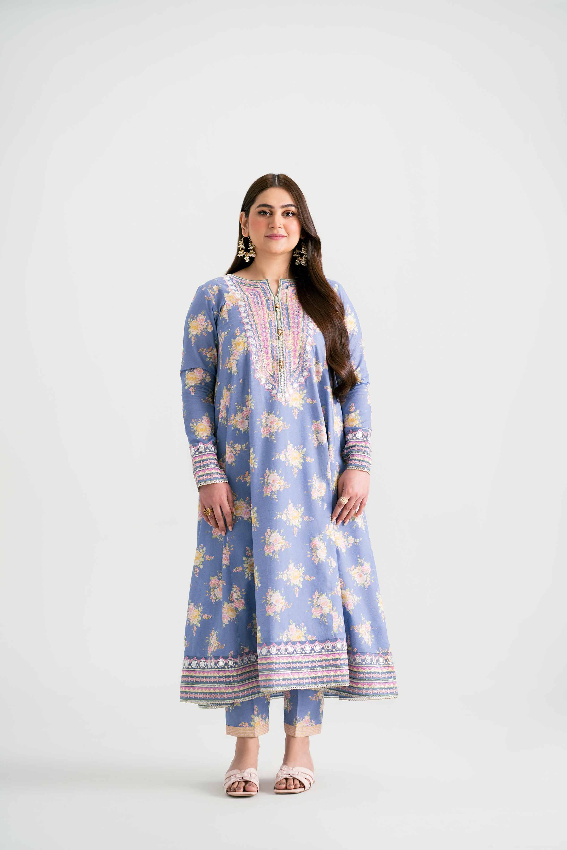 2 Piece - Printed Embroidered Suit - PMD25-20 M - Image 5