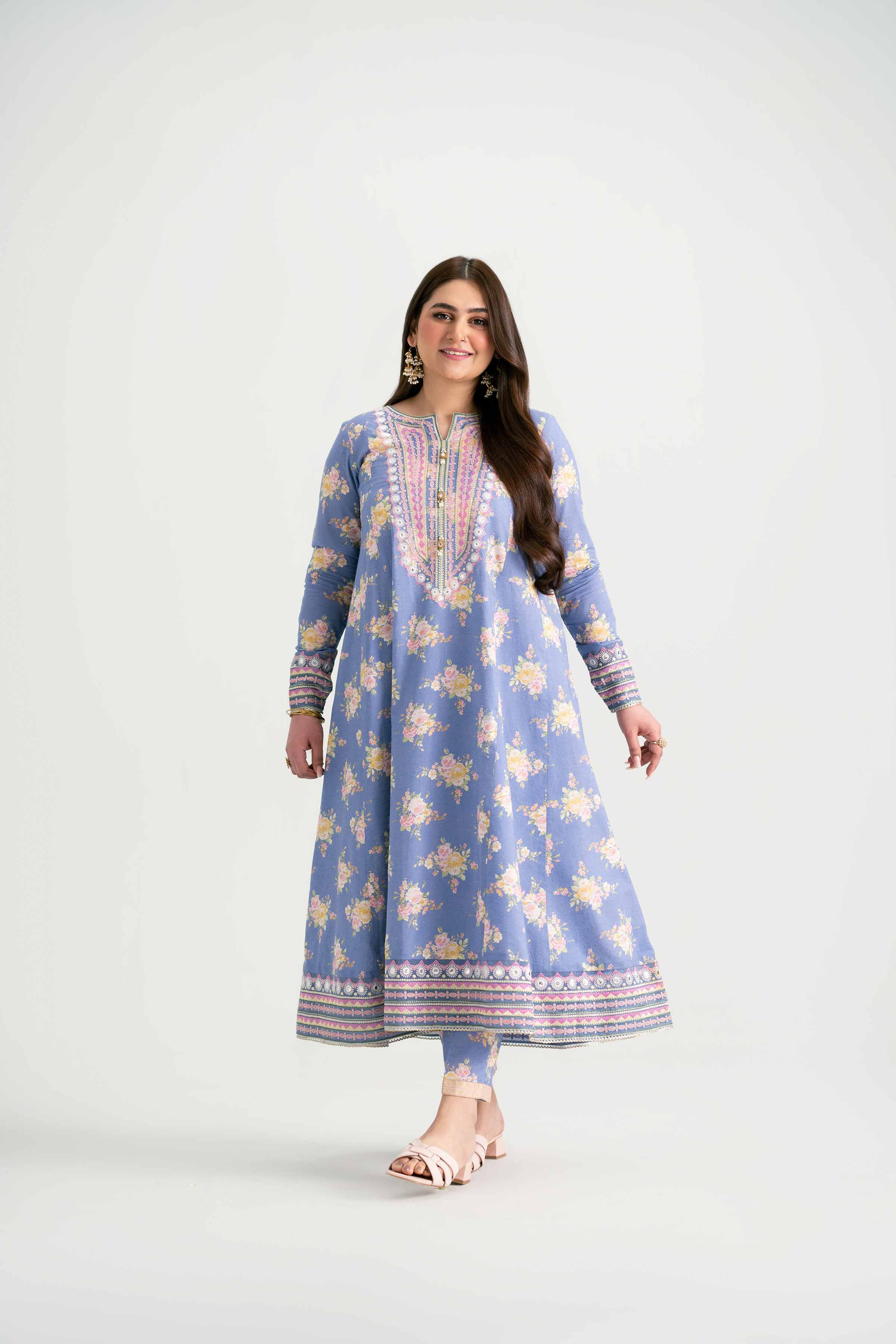 2 Piece - Printed Embroidered Suit - PMD25-20 M - Image 6