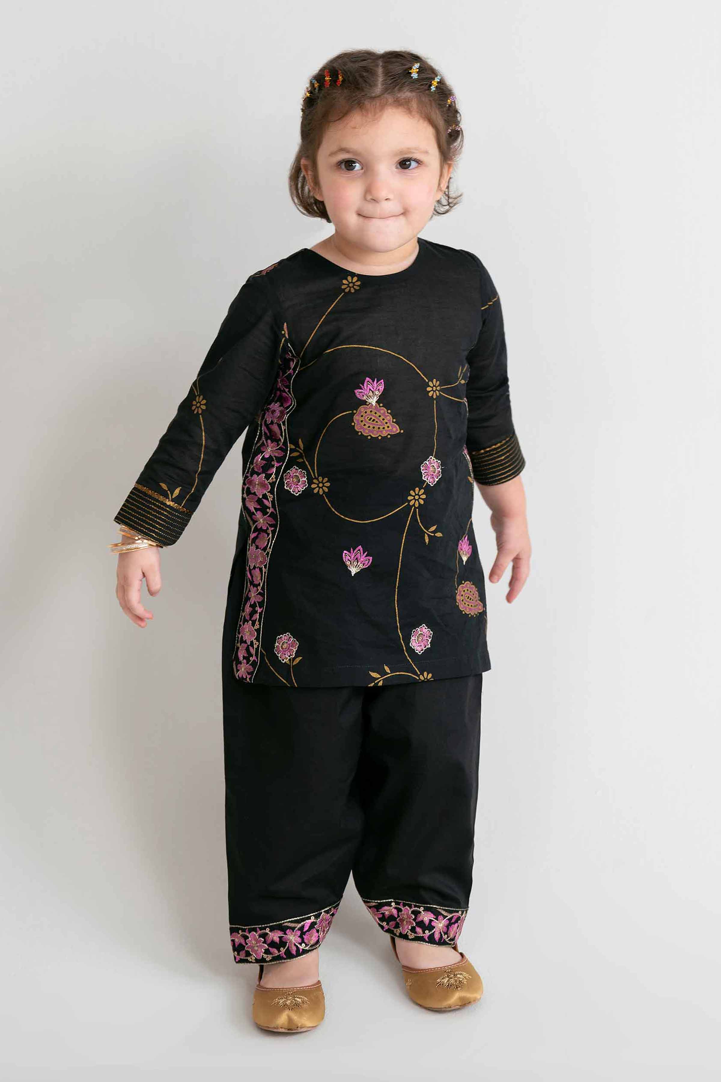 2 Piece - Printed Embroidered Suit - PMD26-03 D - Image 2