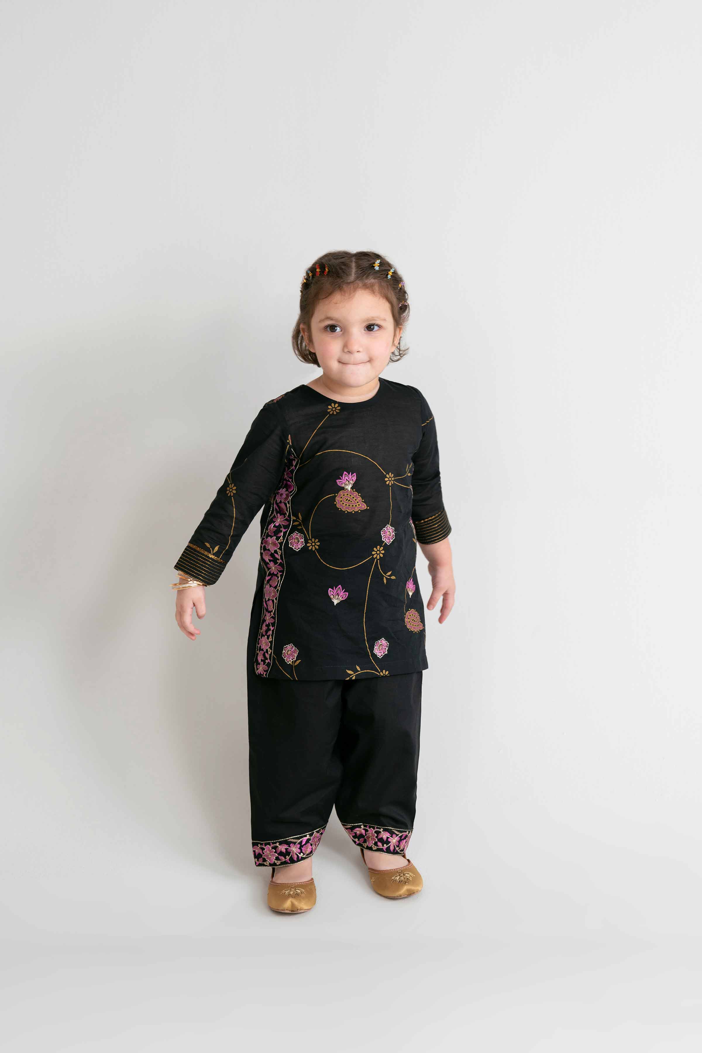 2 Piece - Printed Embroidered Suit - PMD26-03 D - Image 4
