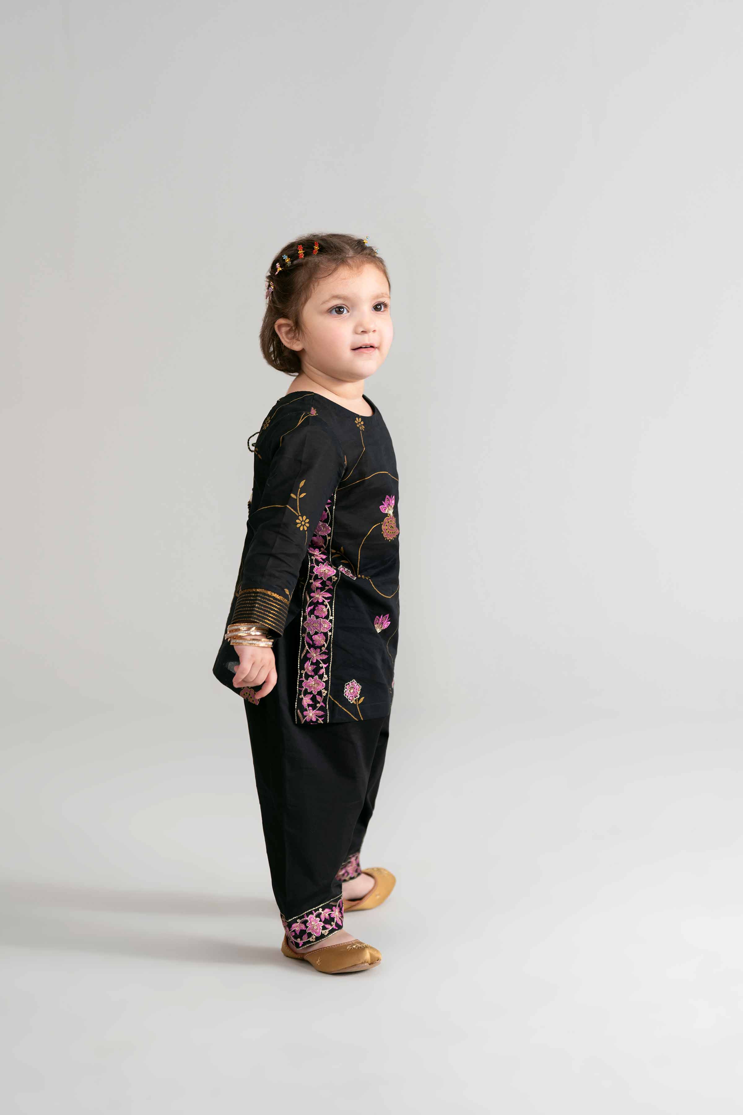 2 Piece - Printed Embroidered Suit - PMD26-03 D - Image 5