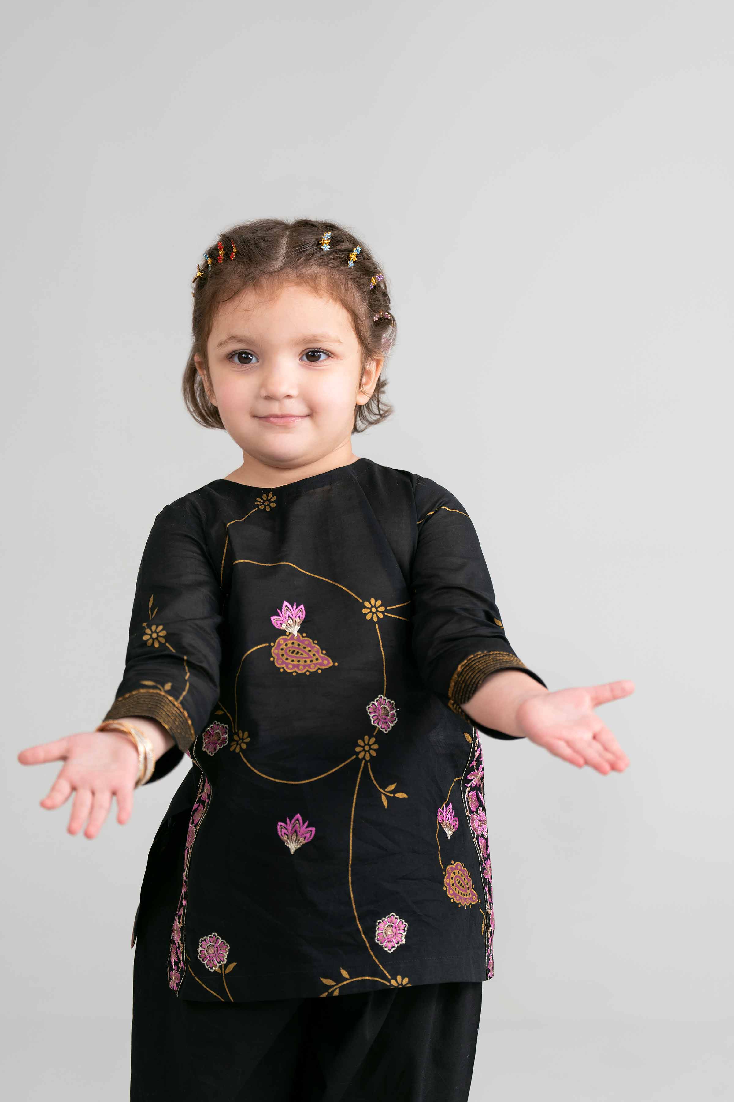 2 Piece - Printed Embroidered Suit - PMD26-03 D - Image 6