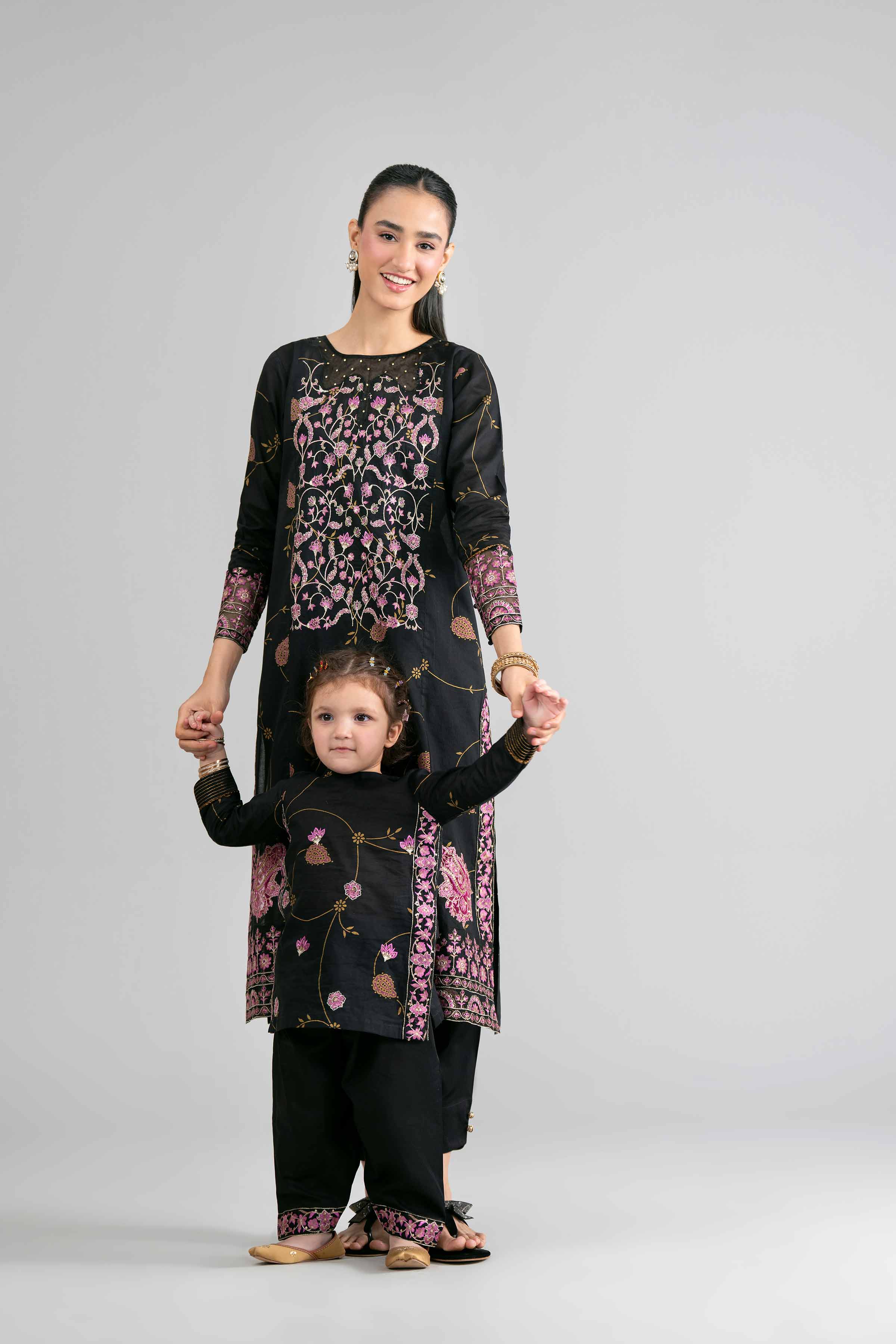 2 Piece - Printed Embroidered Suit - PMD26-03 M - Image 3