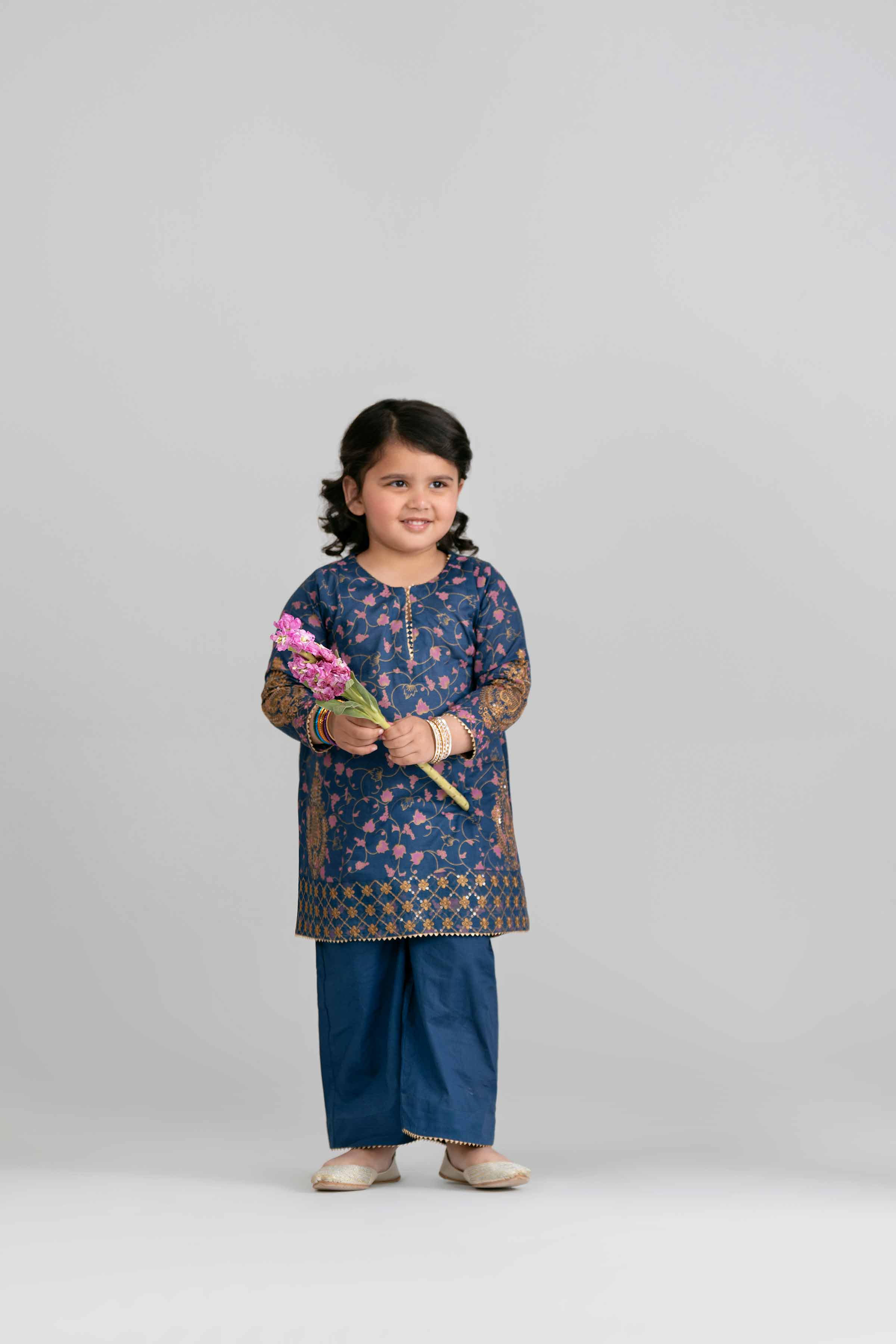 2 Piece - Printed Embroidered Suit - PMD26-04 D - Image 5