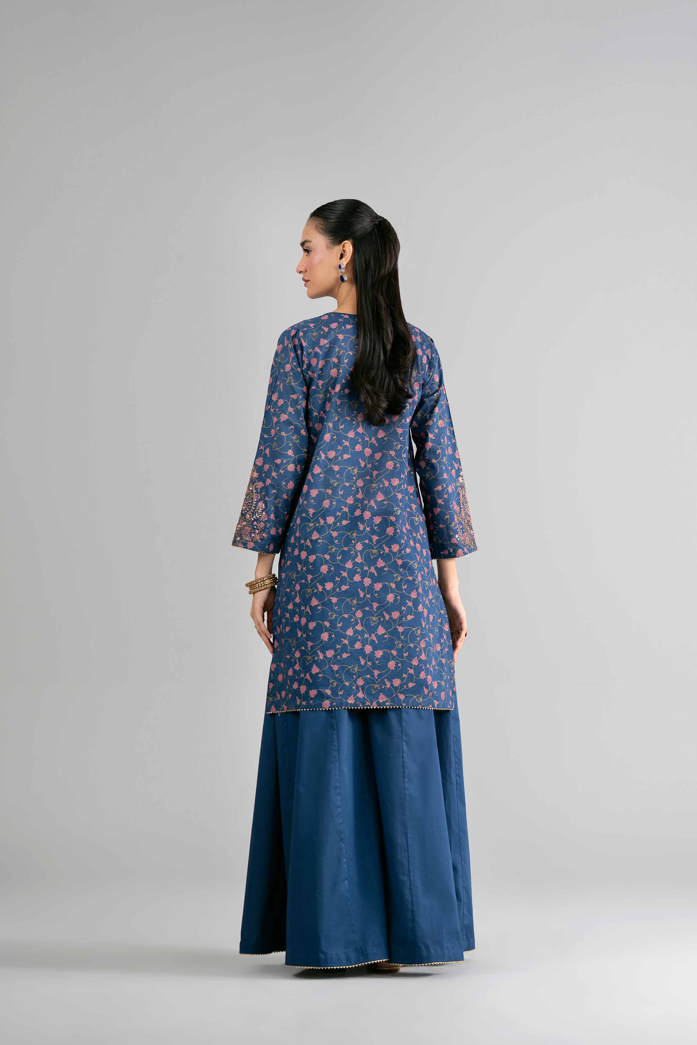 2 Piece - Printed Embroidered Suit - PMD26-04 M - Image 3